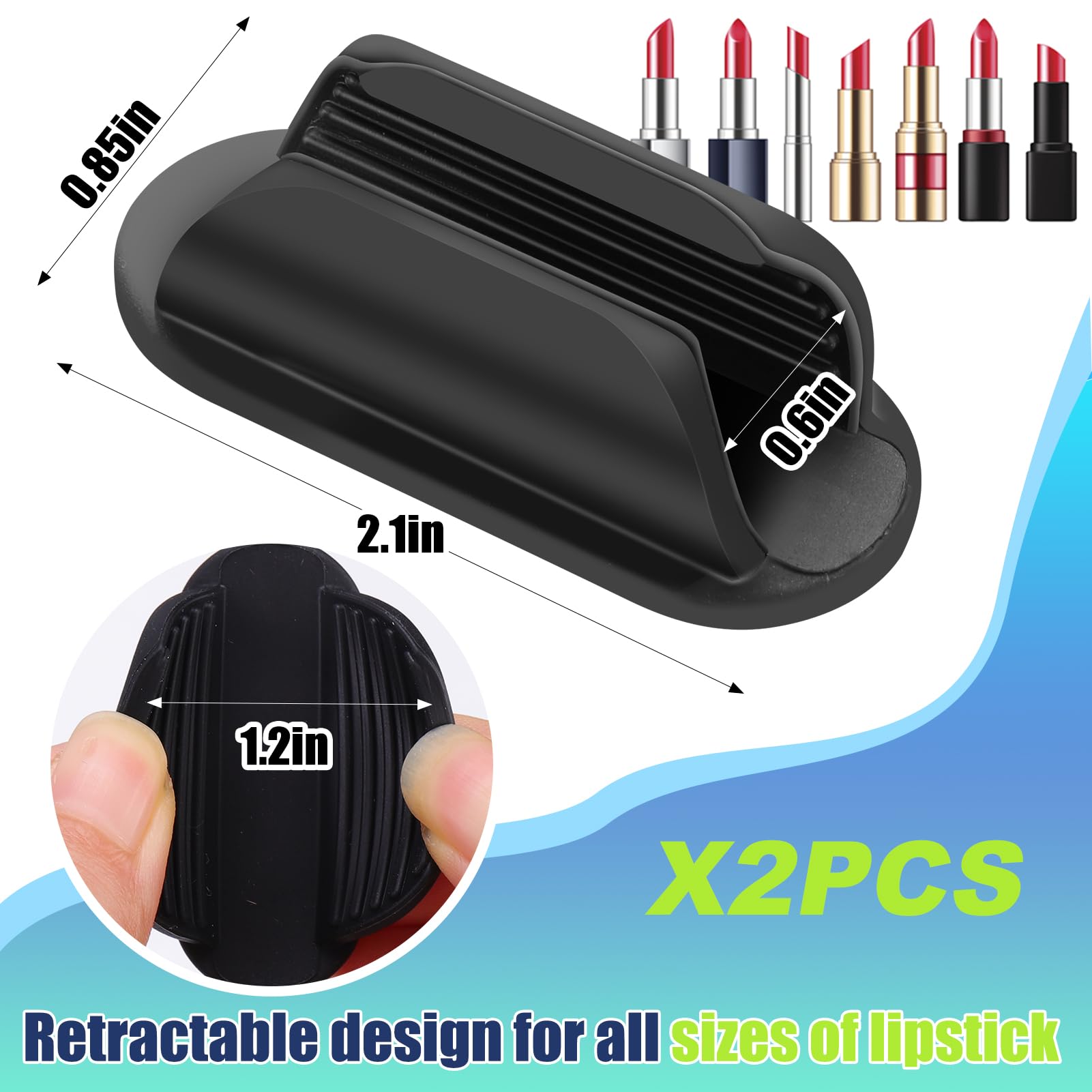 Vodolo Car Lip Balm Holder No Melt,2Pcs Silicone Holder For Chapstick,Fun Aesthetic Car Accessories For Women Interior,Car Holde