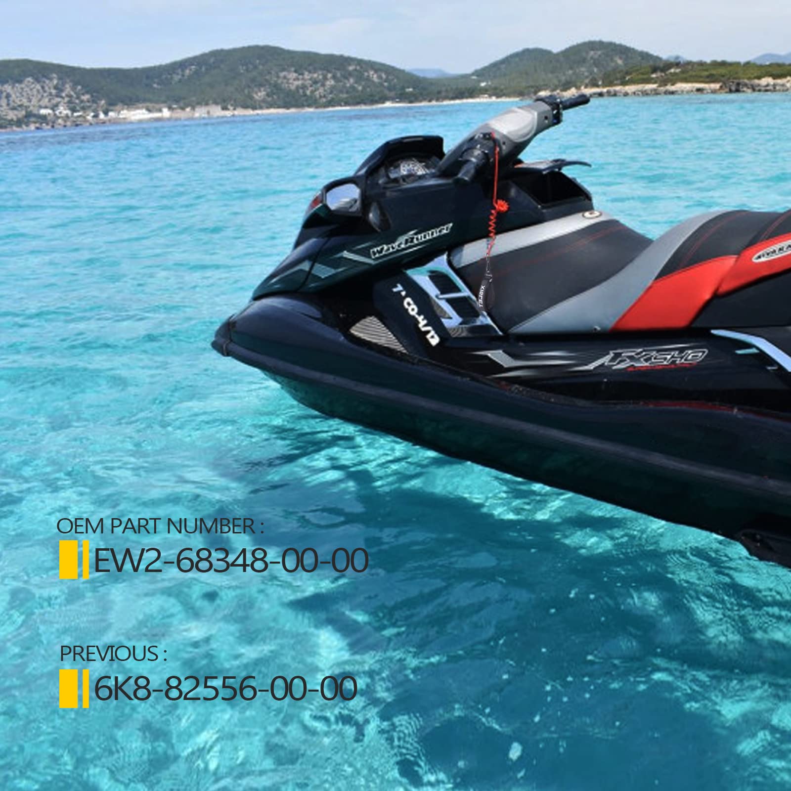 Xislet Lanyard Switch Compatible With Yamaha Jet Ski Waverunner Vx Cruiser Fx Engine Safety Stop Tether Replace Ew2-68348-00-00