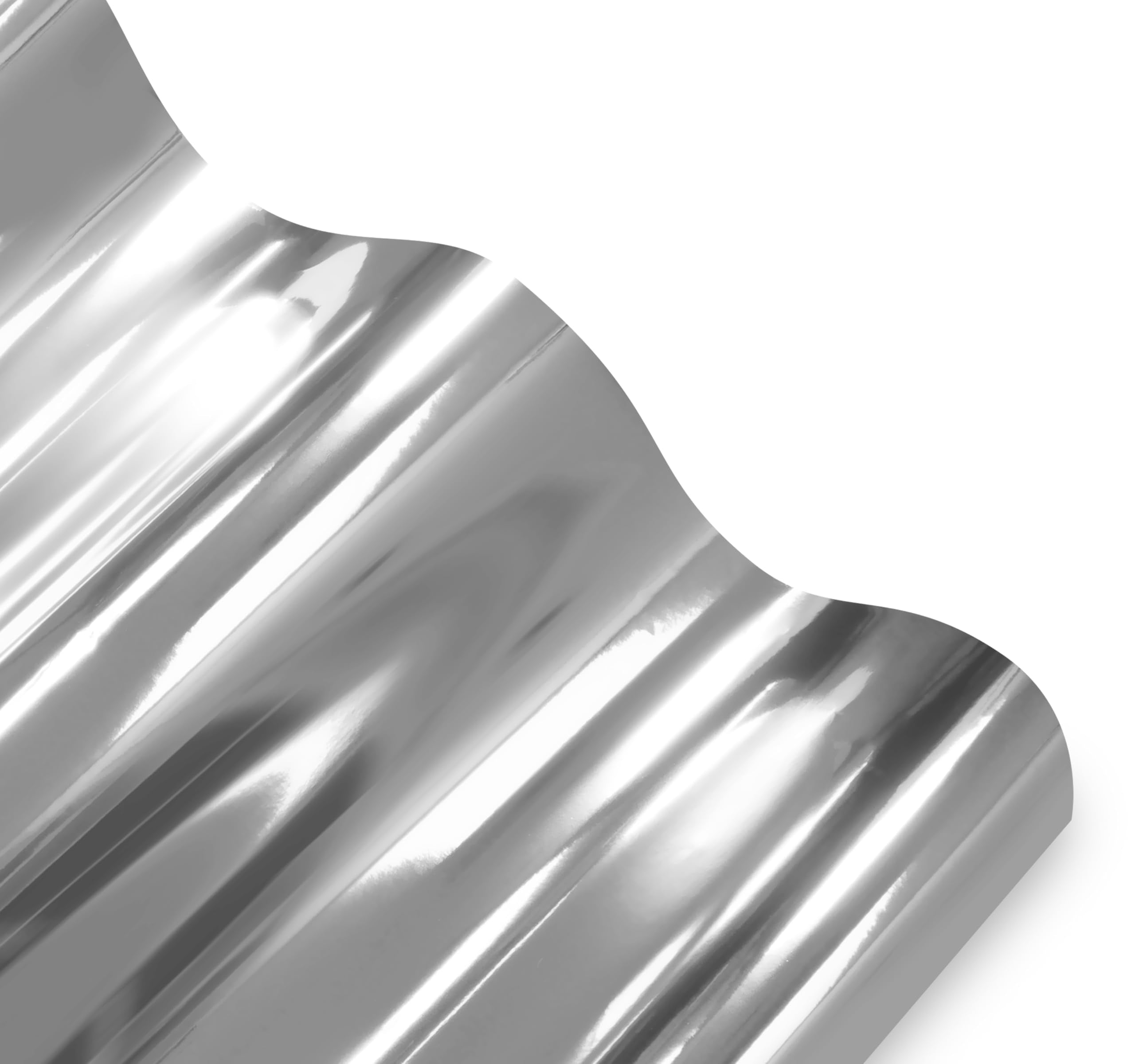 Vvivid Gloss Chrome Silver Vinyl Wrap Adhesive Film Roll Air Release Diy Decal Sheet (3Ft X 5Ft)