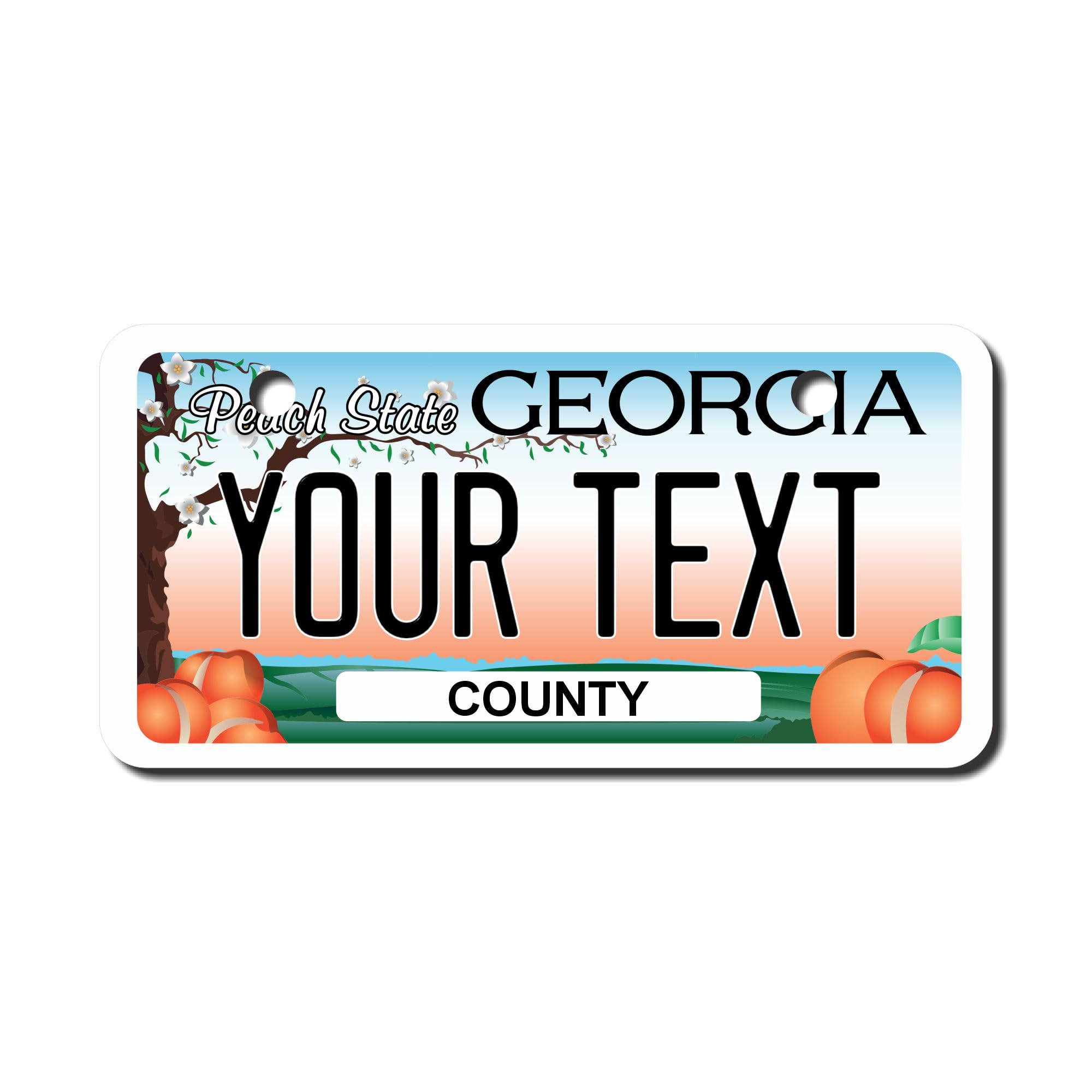 Teamlogo - Personalized Georgia License Plate - Custom Aluminum Name, Text, Or Number Plate - Customized License Bike Accessorie