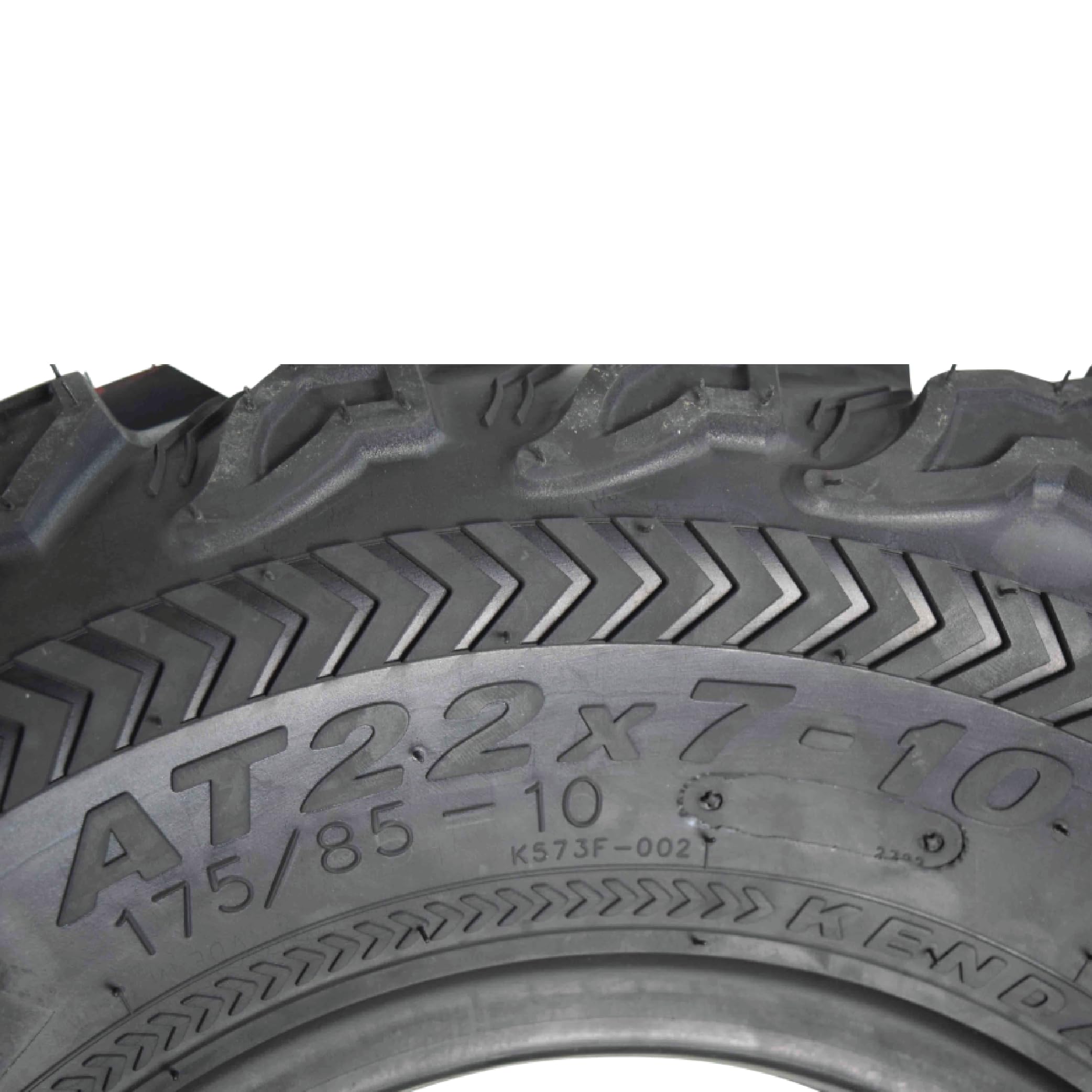 Kenda Bearclaw Ex K573-22X7-10 Front & 22X11-10 Rear Tires For All Terrain (Atv), Utv, And Side By Side (Sxs) Vehicles - 6-Ply -