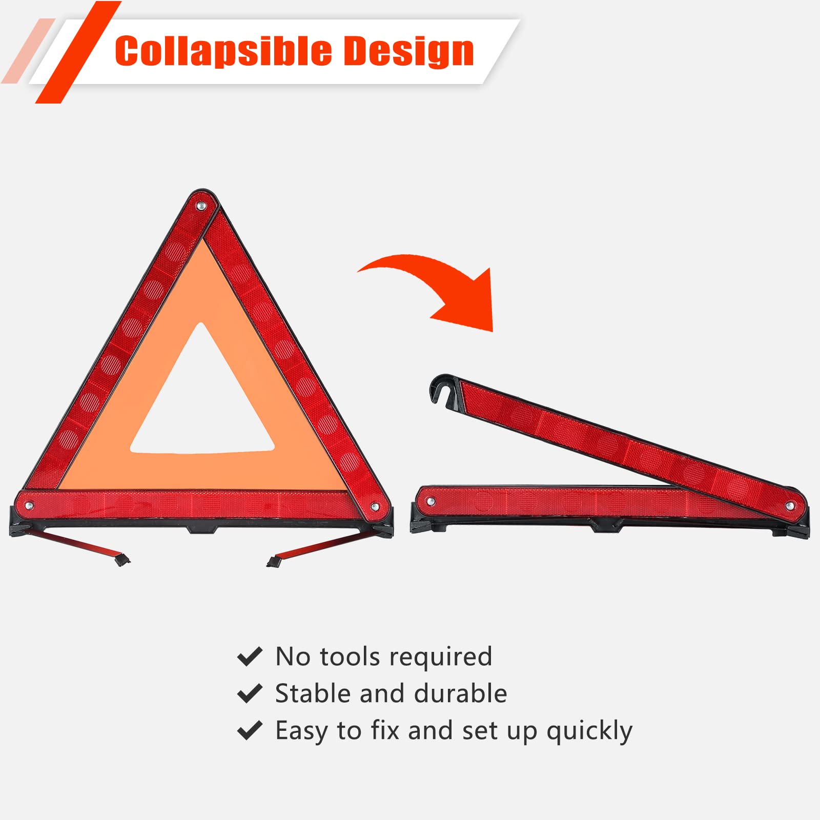 Atp Triangle Warning Frame Triangle Emergency Warning Triangle Reflector Safety Triangle Kit 3 Pack