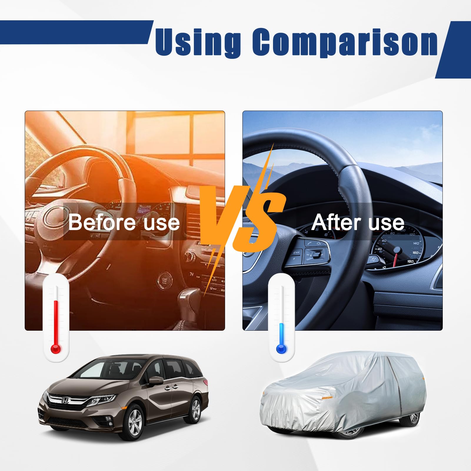 Kayme 6 Layers Car Cover Custom Fit For Honda Odyssey (1999-2024) Waterproof All Weather For Automobiles, Outdoor Full Cover Rai