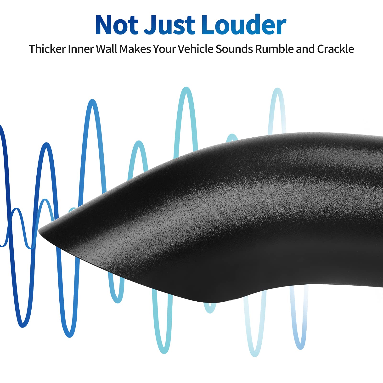 Autosaver88 2.25 Inch Black Exhaust Tip, 2.25'' Inlet 2.25'' Outlet 9'' Overall Length Powder Coated Finish Stainless Steel Turn