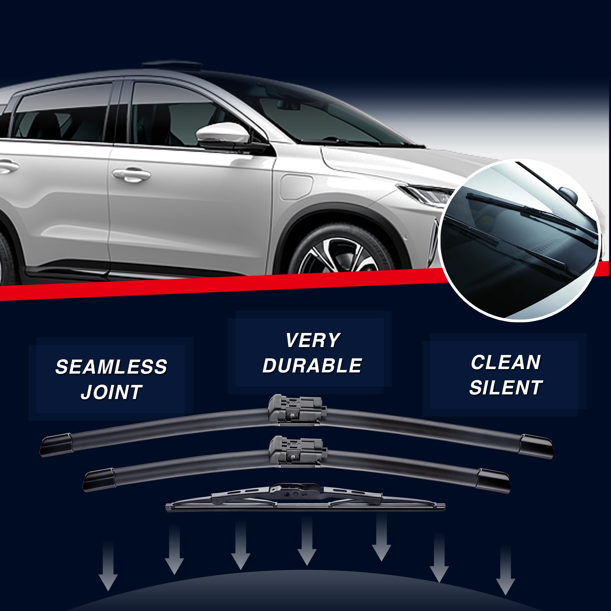 Icexsonw 3 Wipers Windshield Wiper Blades Replacment For Chevrolet Trax Buick Encore 2021 2020 2019 2018 2017 2016 2015 2014 201