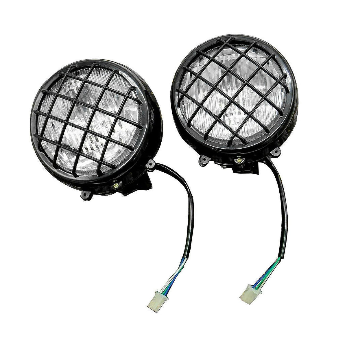 Tggkkparts New Left And Right Headlights Assembly Lens Bulbs Lights Grills Warrior For Yamaha Banshee 1987-2006