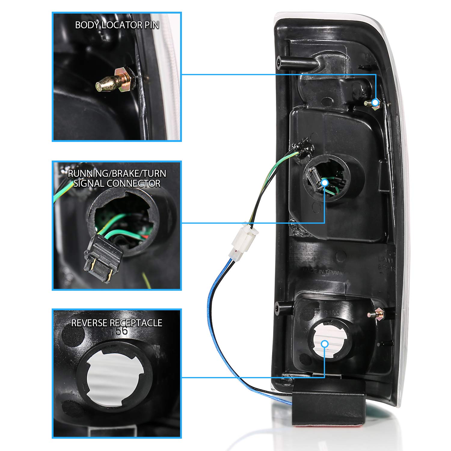 Amerilite Dark Smoke Replacement Led Brake Turn Signal Tail Lights Pair For 97-03 Ford F150 / 99-07 F250 F350 - Driver And Passenger Set