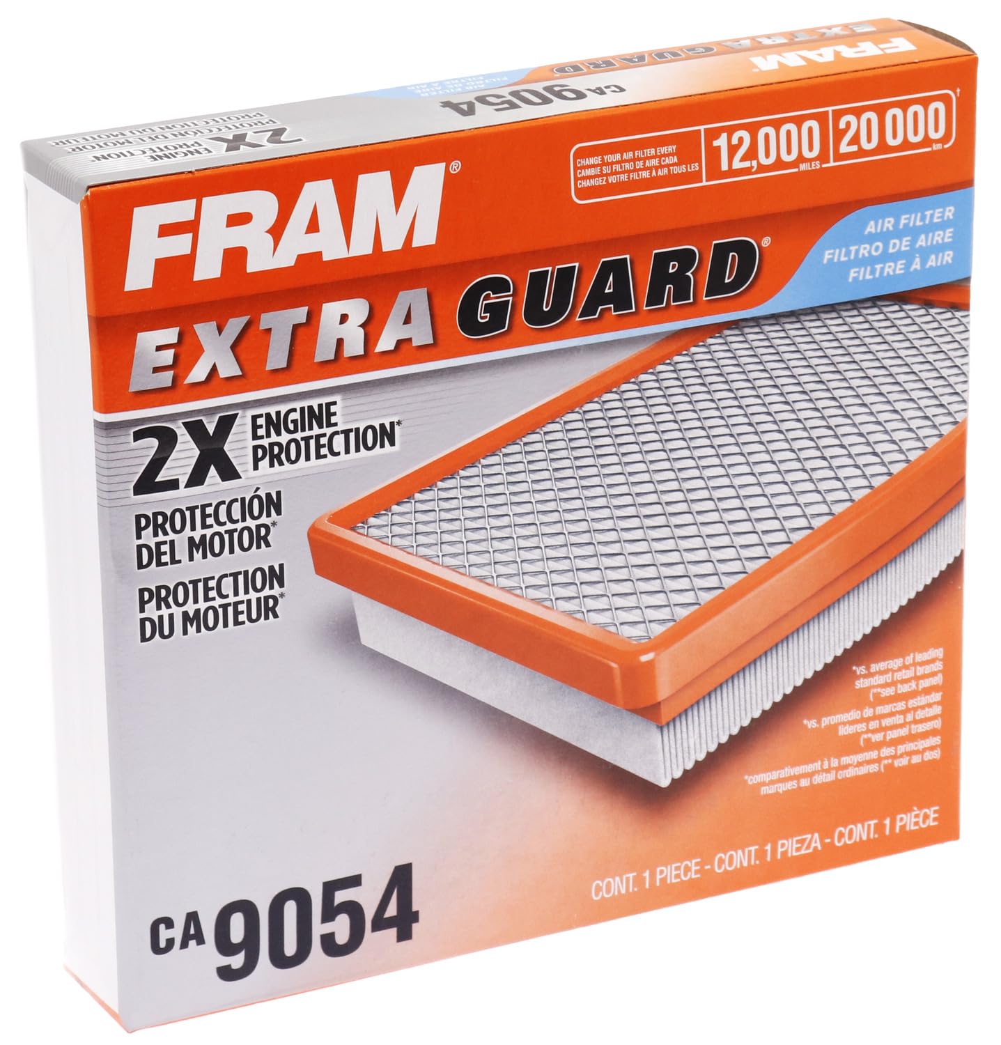 Fram Extra Guard Ca9054 Replacement Engine Air Filter For Select Chrysler, Dodge, And Volkswagen Models, Provides Up To 12 Month