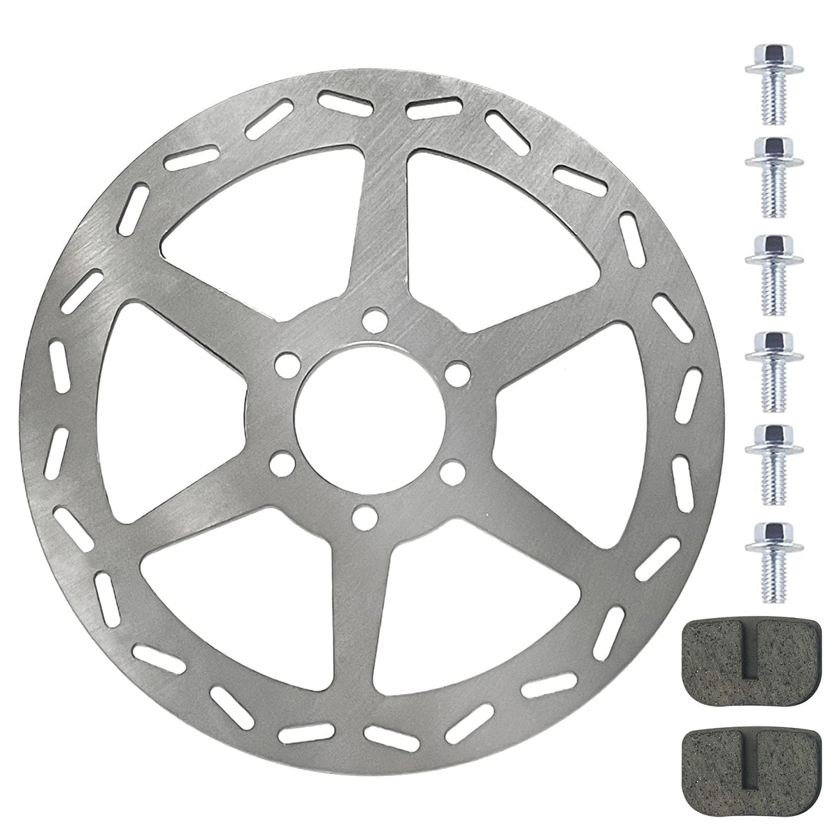 Holato Rear Brake Disc Rotor With Pads For Motovox Mbx10 Mbx11 Baja Doodle Bug Db30 Blitz Racer Coleman Ct100U Cc100X Ck100 Sk100 Mega Moto Mm-B80 Trailmaster Taotao Atd80A Rt100 Mini Bike Go Kart