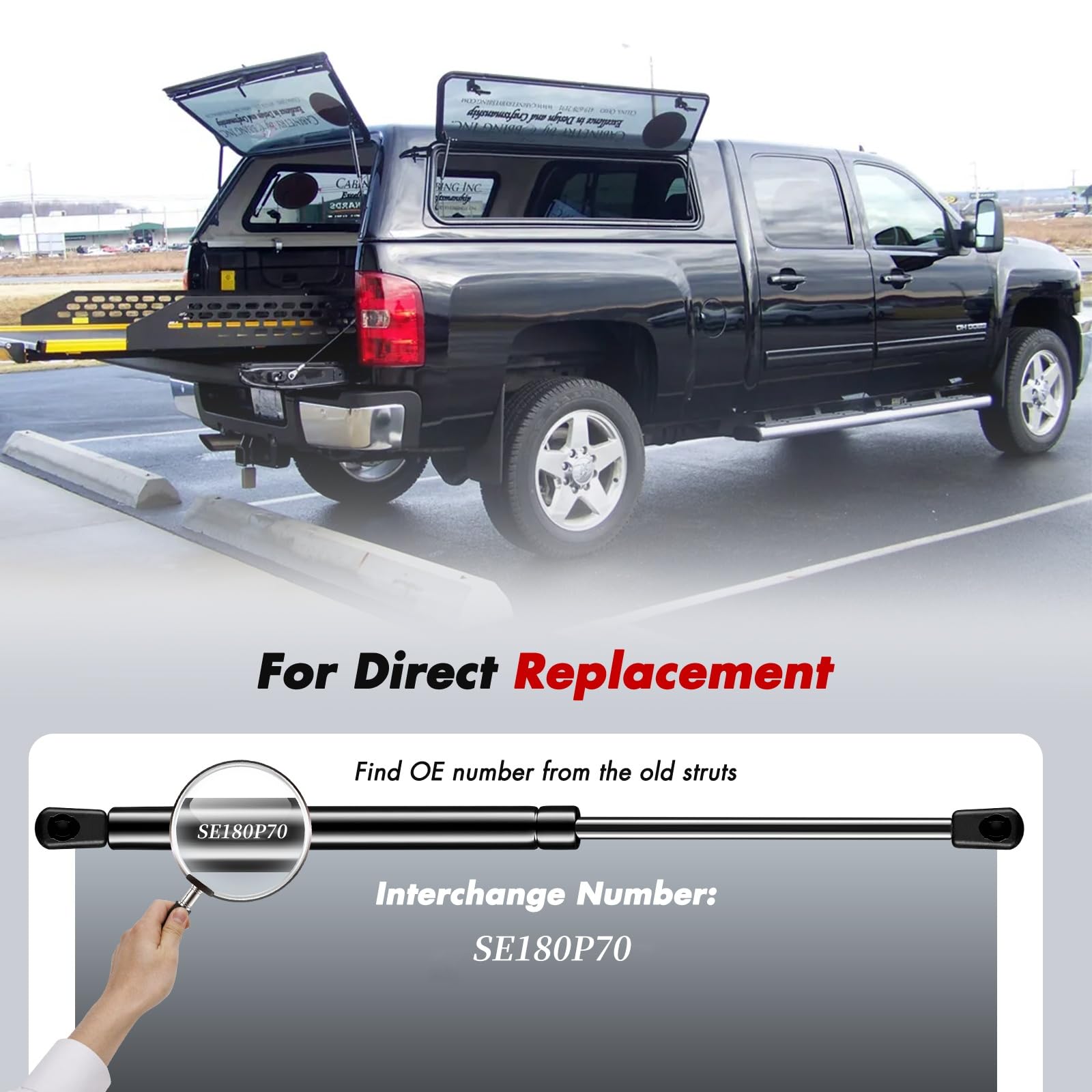 Vepagoo 18 Inch 70Lb/311N Gas Struts Shocks Sping Camper Topper Shell Are Leer Rear Window Truck Canopy Cap Cover Lift Support C