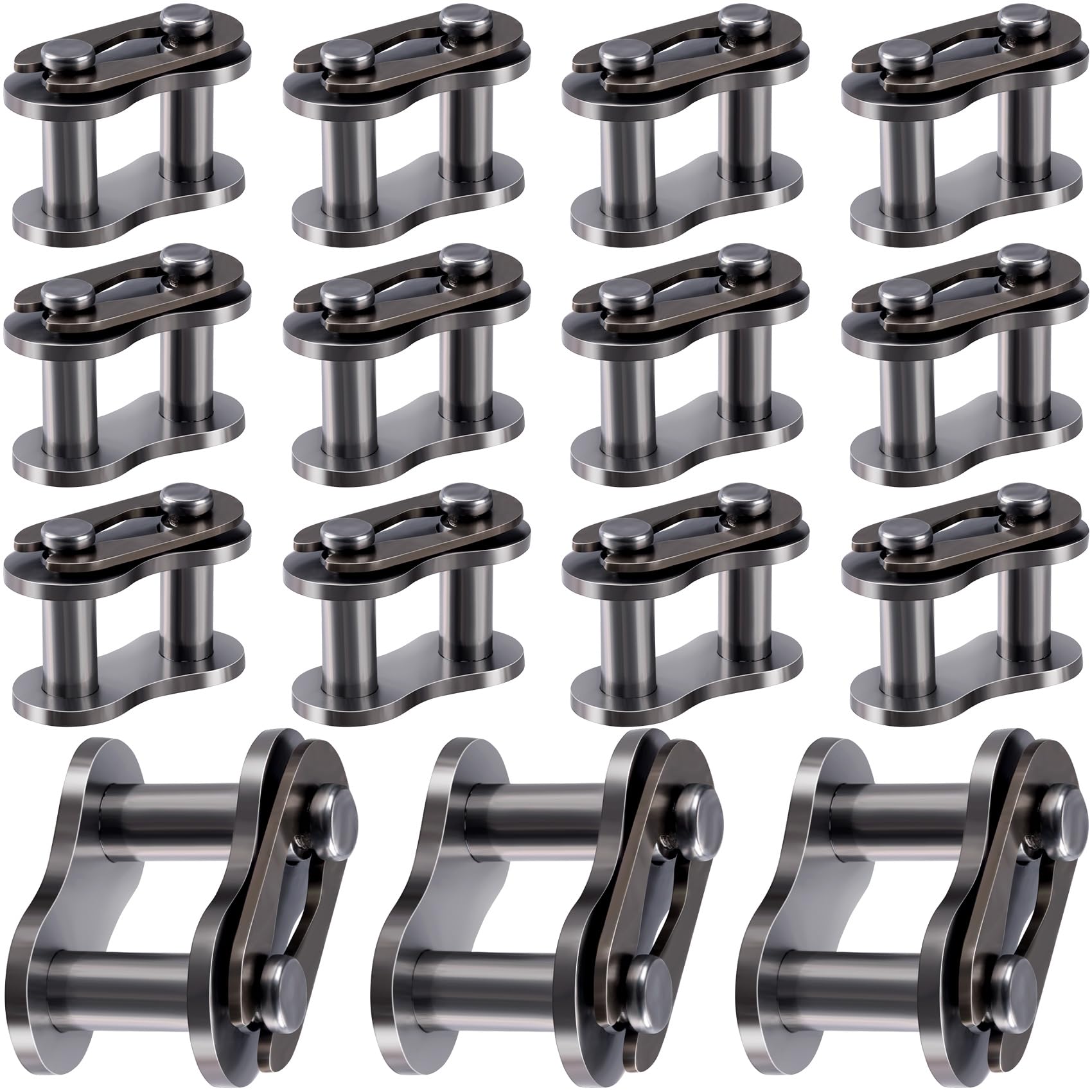 Pagow 15Pcs #428 Chain Master Link Roller, Steel Alloy Heavy Duty Connector For Bike Bicycle Mini Karting Pit Atv Scooter Baja D