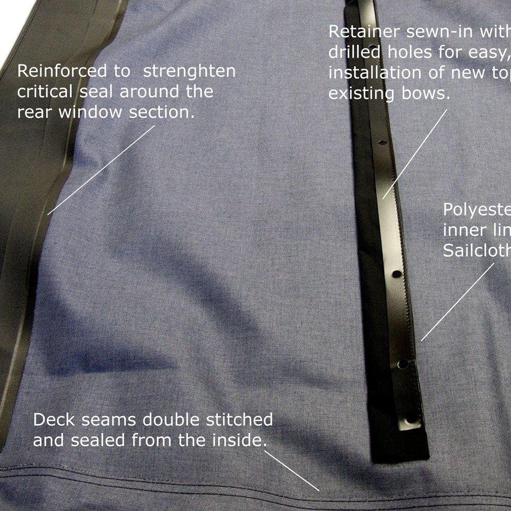 Compatible With Ford Mustang Convertible Soft Top With Heated Glass Window Two-Piece Factory Style Black Sailcloth 1994-2004