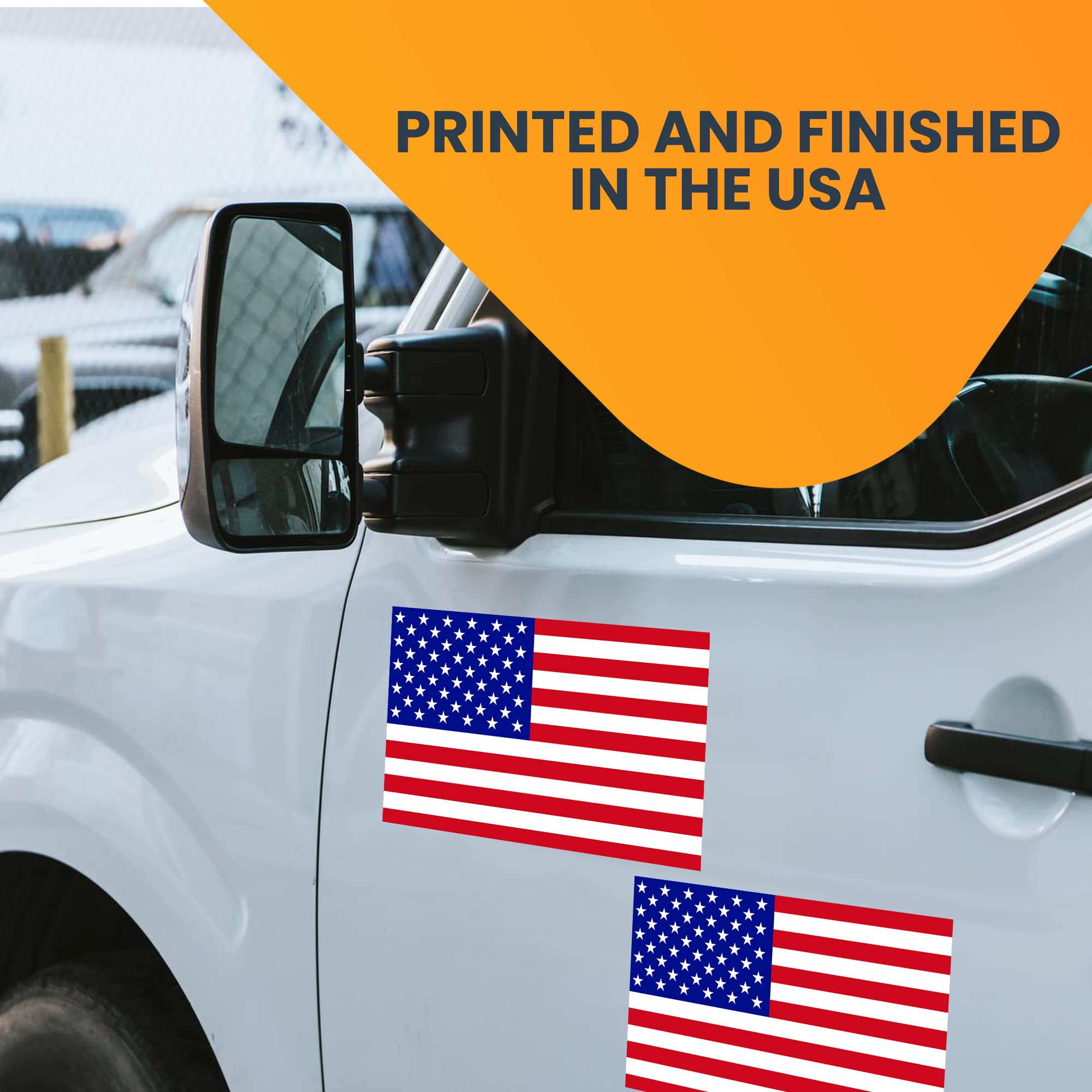 Magnet Me Up: American Flag Automotive Magnet Decal - 5X8 Inches, 2 Pack, Red White, And Blue - Heavy-Duty For Car, Truck, Suv U