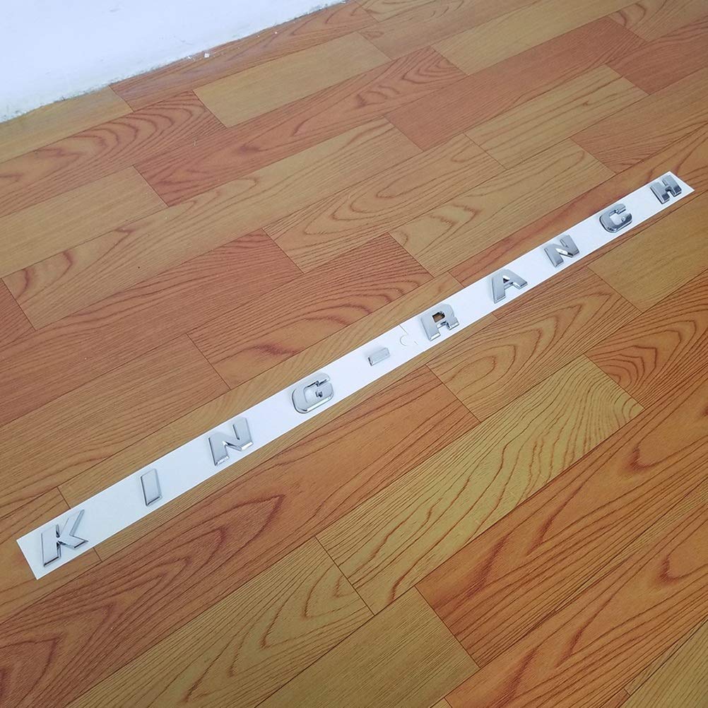 Sanucaraofo 2-Pack Chrome King Ranch Emblems - 3D Logo Badges for Ford F-150, F-250, F-350 Trucks