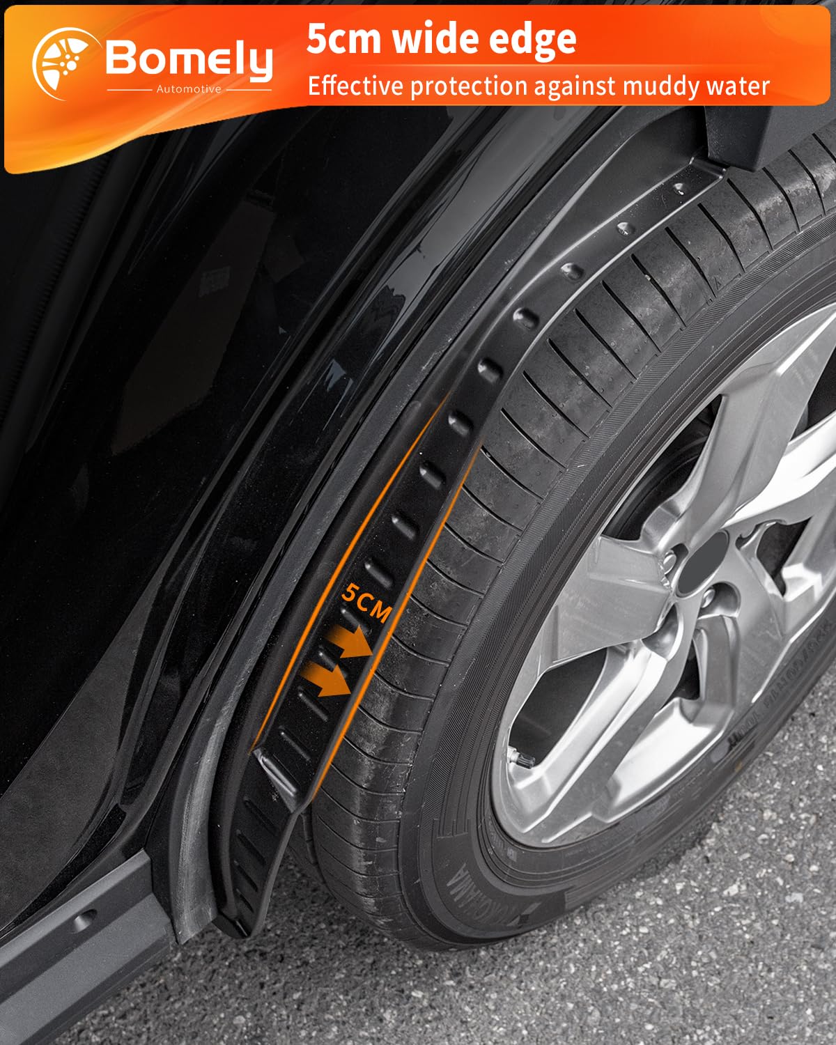 Bomely Mud Flaps Compatible With 2019 2020 2021 2022 2023 2024 2025 Toyota Rav4 Fender Flares Black Rear Splash Guards For Toyota Rav4 Accessories 2Pcs