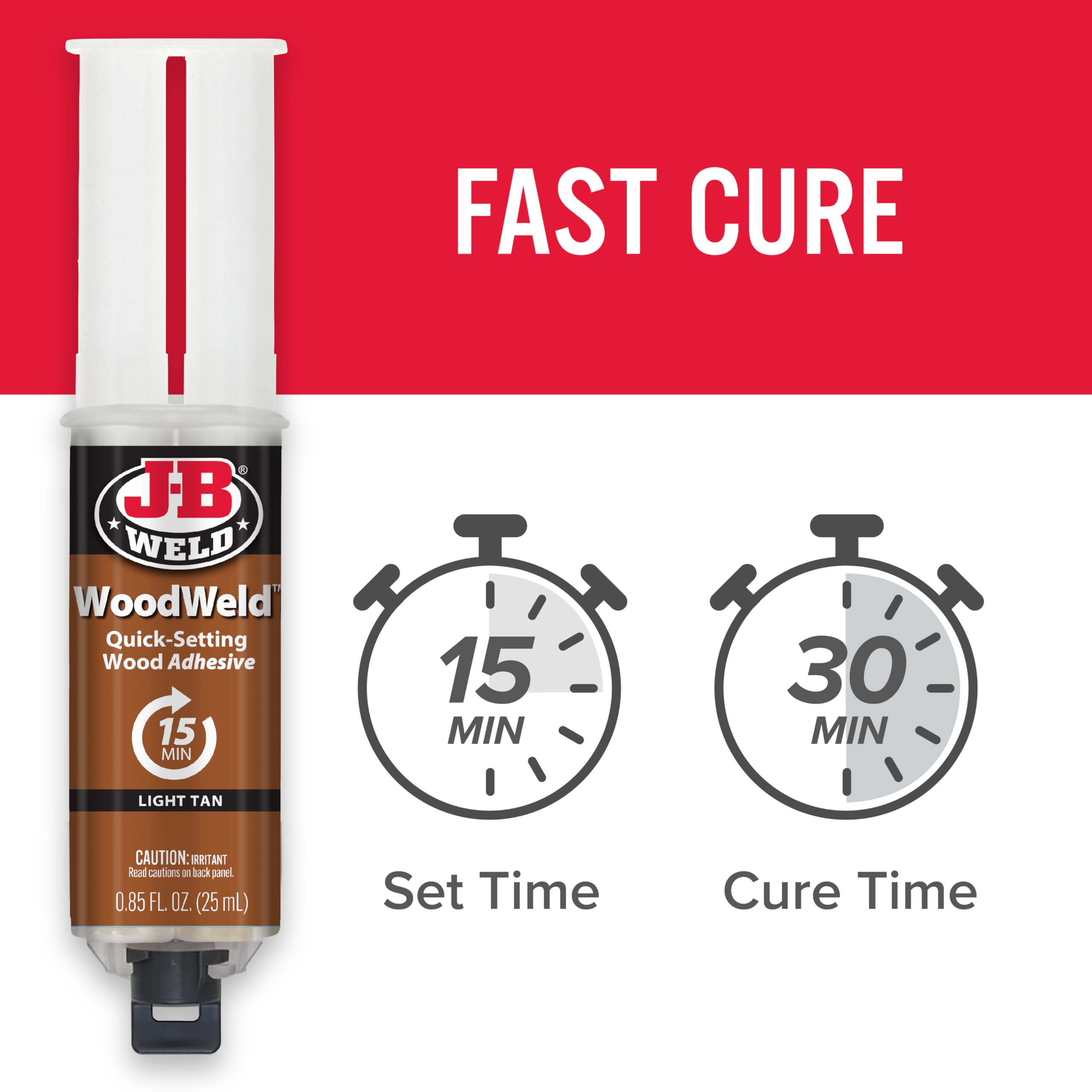 J-B Weld WoodWeld Syringe, Light Tan, 25ml 2 Pack