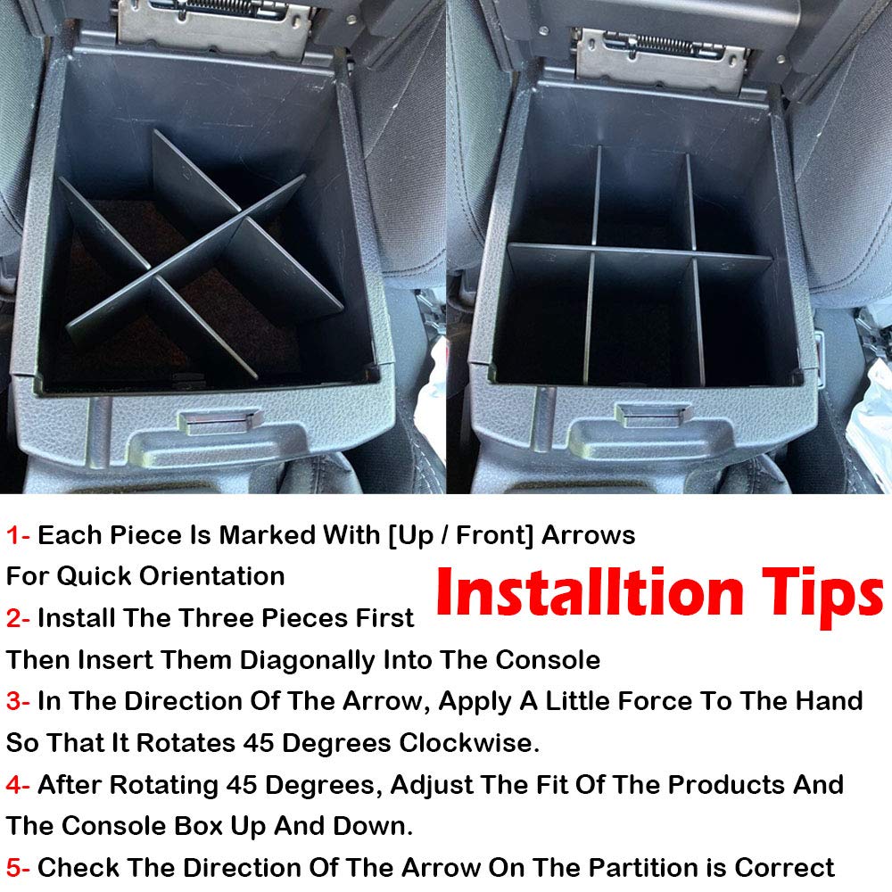 EDBETOS Center Console Organizer Insert Dividers Compatible with Toyota Tacoma 2016 2017 2018 2019 2020 2021 2022 2023 3rd Gen T