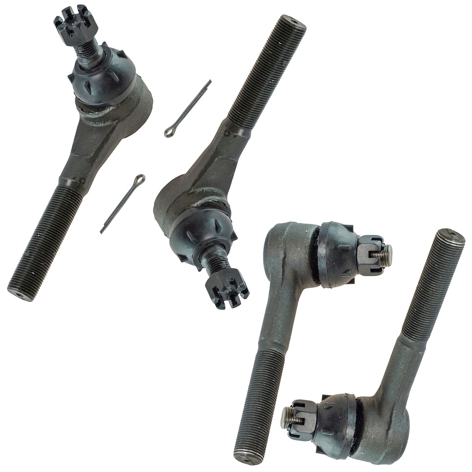 Trq Front Steering Inner Outer Tie Rod Ends Driver Passenger Kit Set 4Pc For Van 2Wd