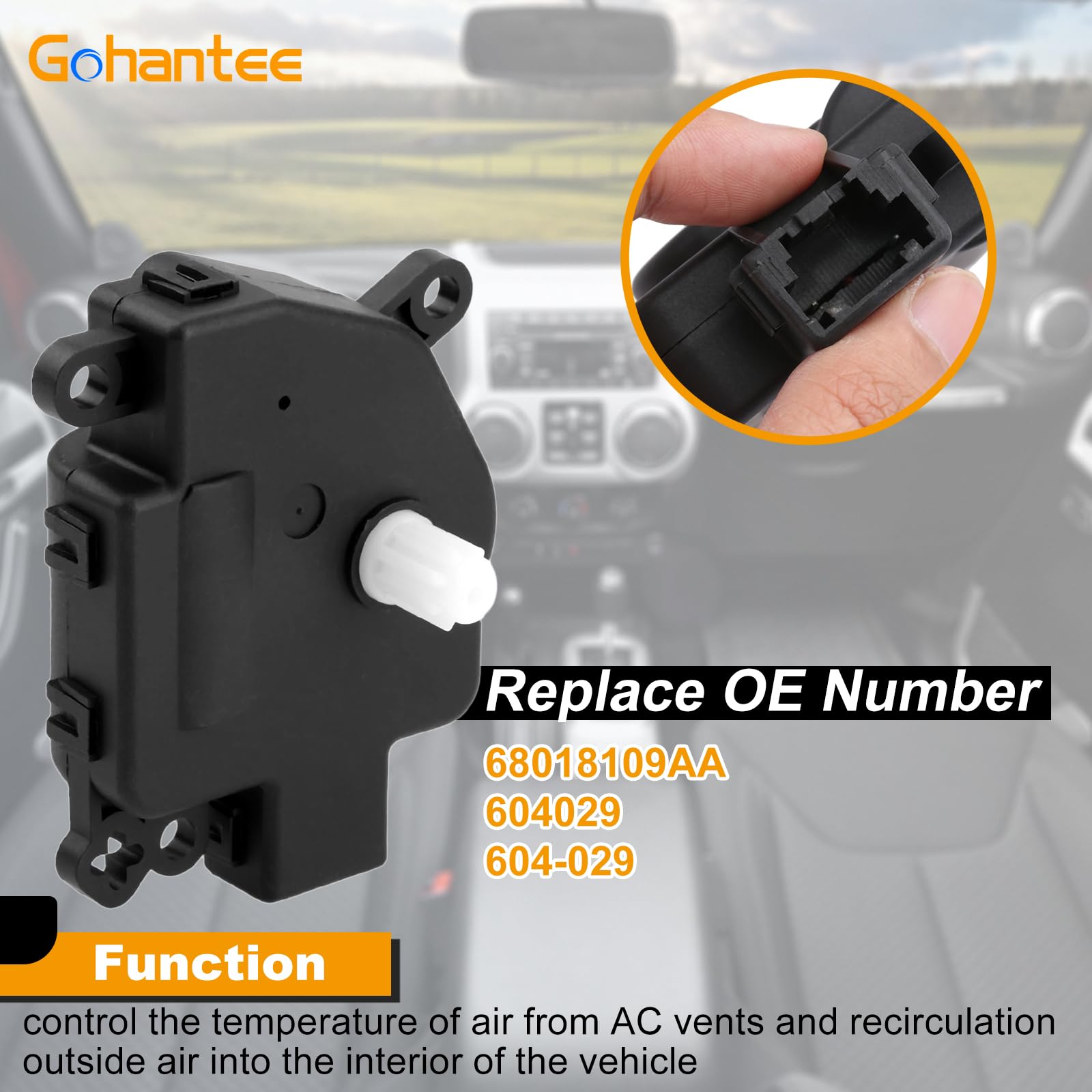 604-029 HVAC Heater Air Blend Door Actuator Replaces # 68018109AA 604029 Replacement for Chrysler 200 Cirrus Aspen Sebring Dodge