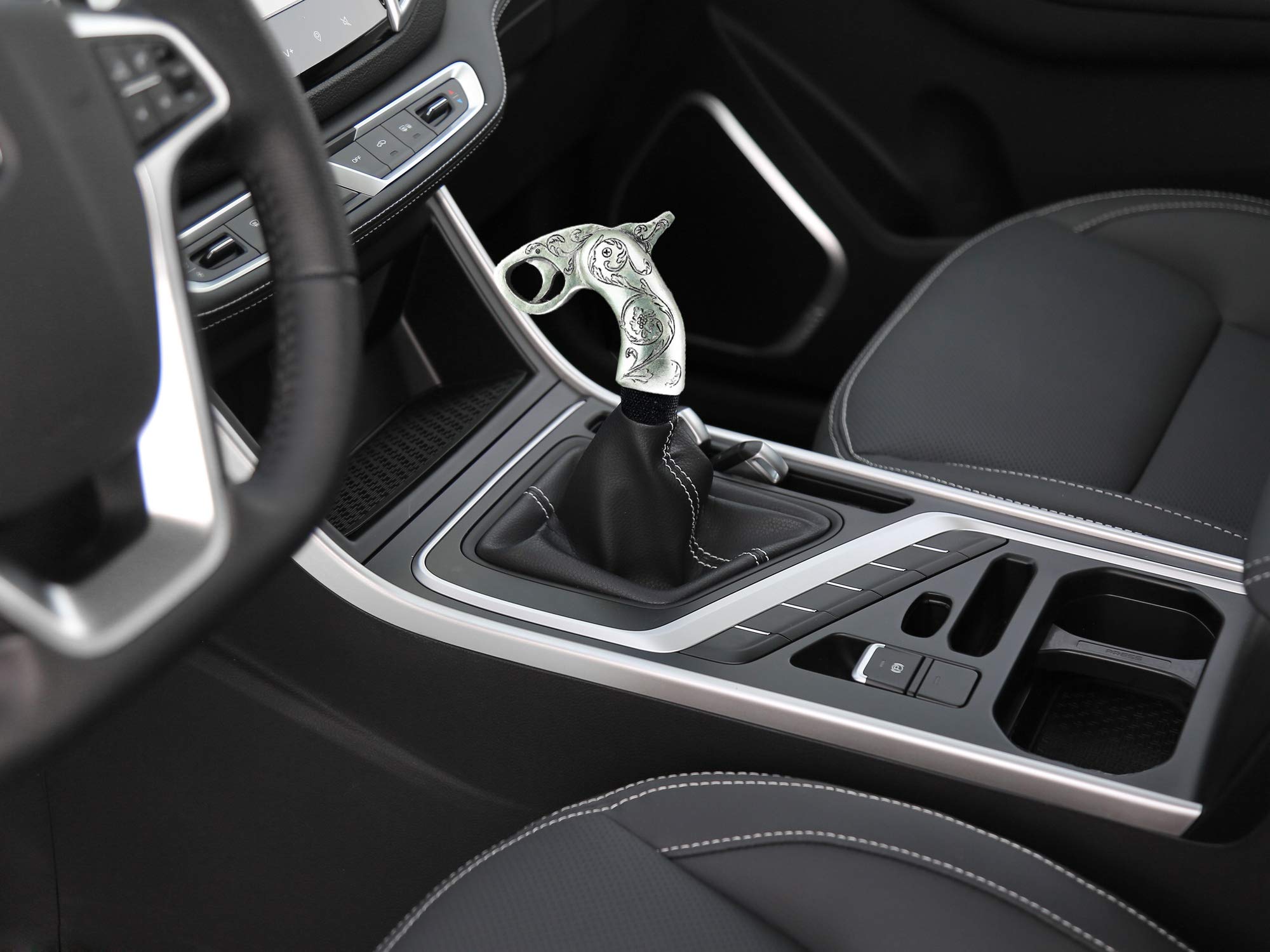 Abfer Cool Gear Shift Knob Unique Car Shifter Knobs Shifting Lever Handle Head Fit For Most Automatic Manual Vehicle (Silver)