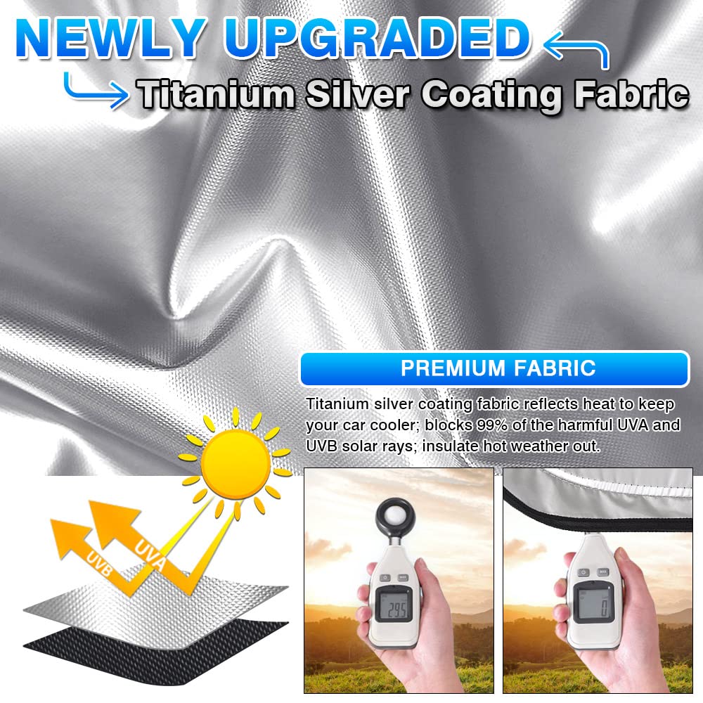 T Tgbros Windshield Sun Shade Custom Fit For 2019-2023 Santa Fe Accessories Foldable Sun Shield Reflective Polyester Sun Visor C