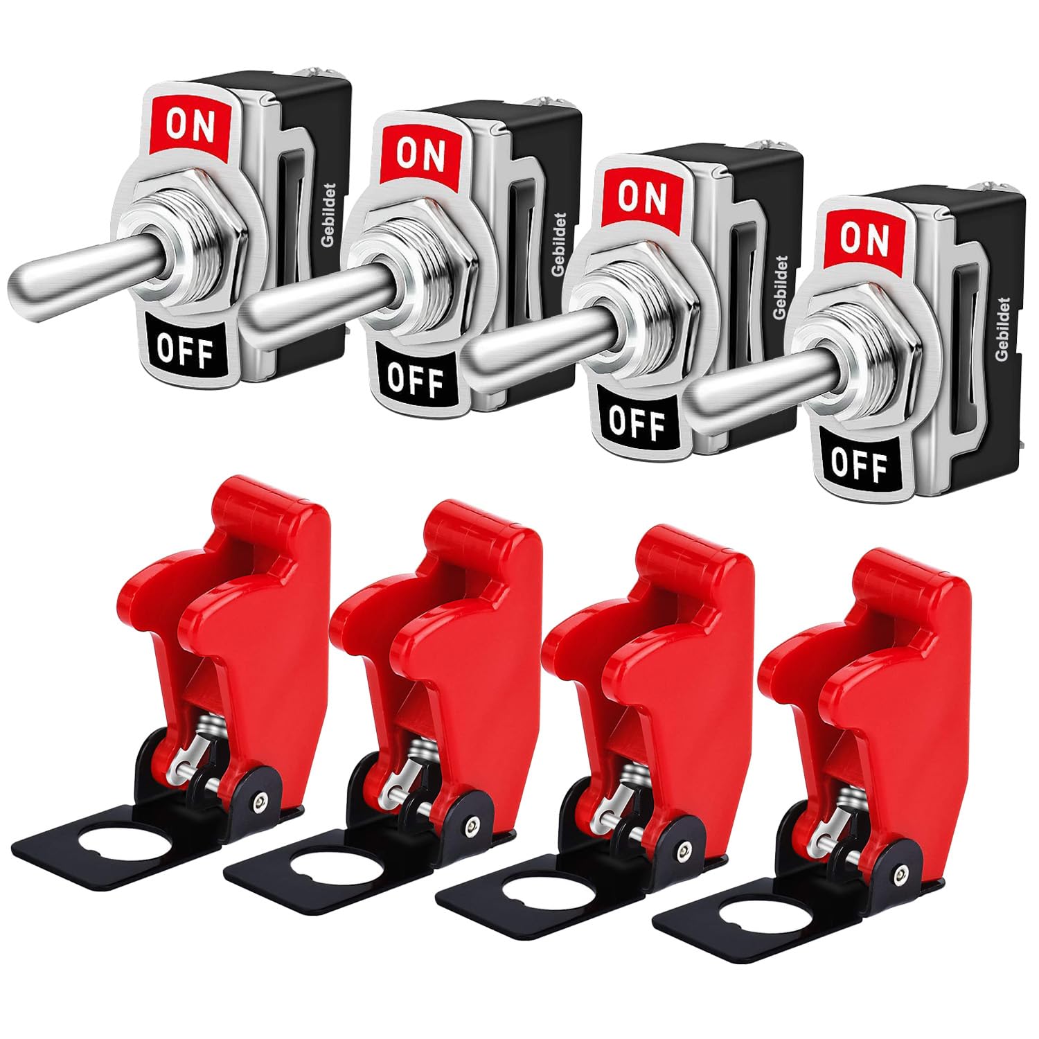 Gebildet 10A/12Vdc, 6A/24Vdc Universal Rocker Toggle Switch With Waterproof Cap, 2 Pin Spst On/Off Switch With Metal Bat, Used F