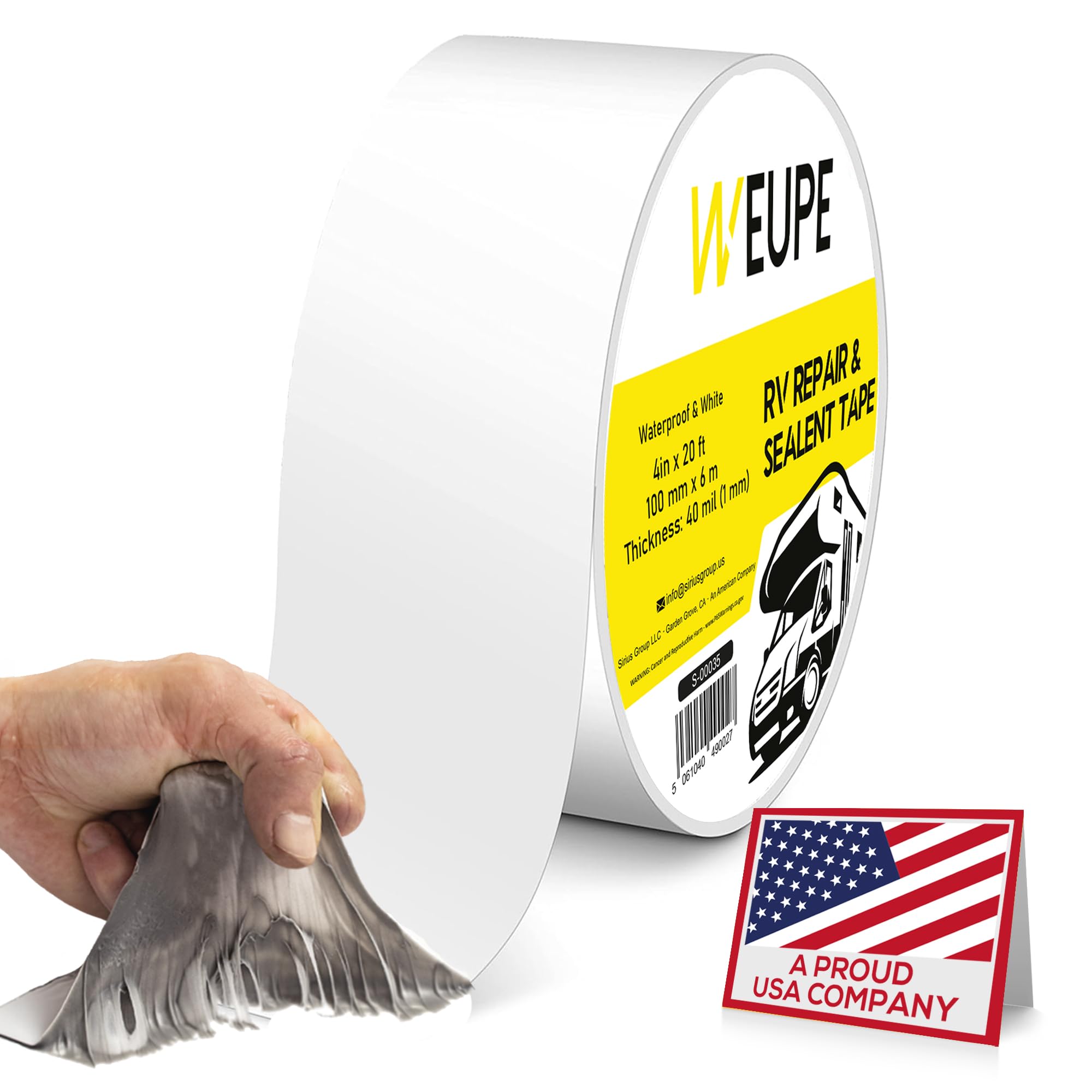 WEUPE RV Sealant Tape, White, 2 Inch x 50 Feet, Roof Patch Repair Tape, Roofing Tape for RV, Waterproof Leak Tape for RV punctur
