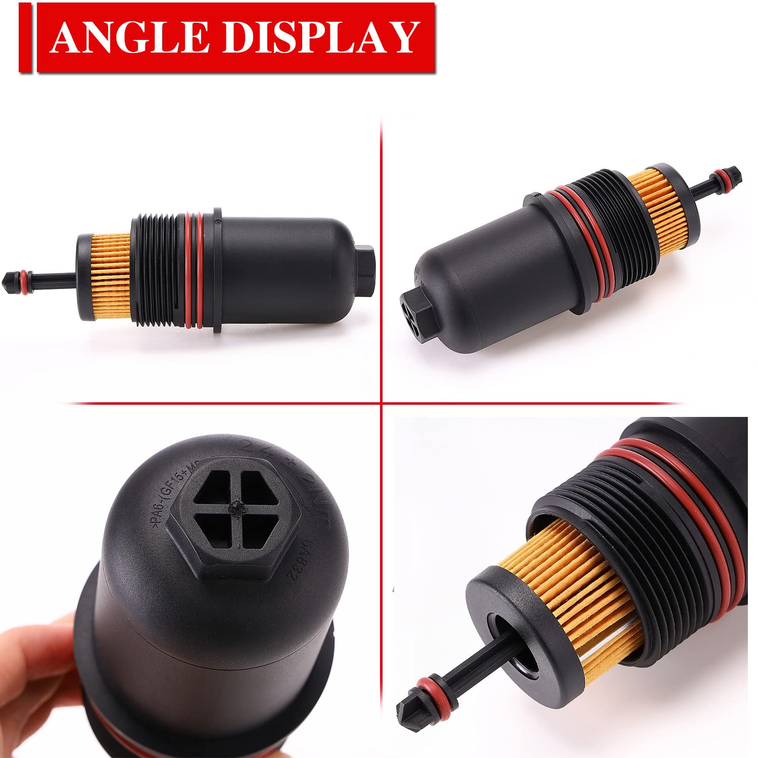 RJSPHH FT4Z-6A832-C Oil Filter Cap Cover for 2017-2020 Ford Fusion & 2015-2019 F150 2.7L V6 -