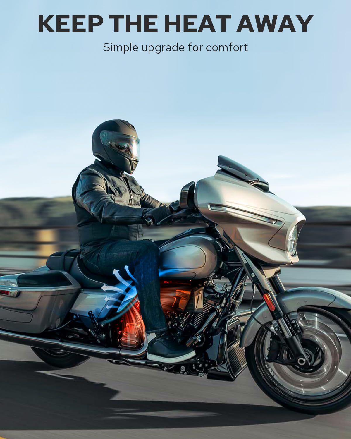 Benlari Chrome Mid Frame Air Deflectors for Harley Davidson Touring Models 2009-2024, ABS Plastic, Model 73T5RT