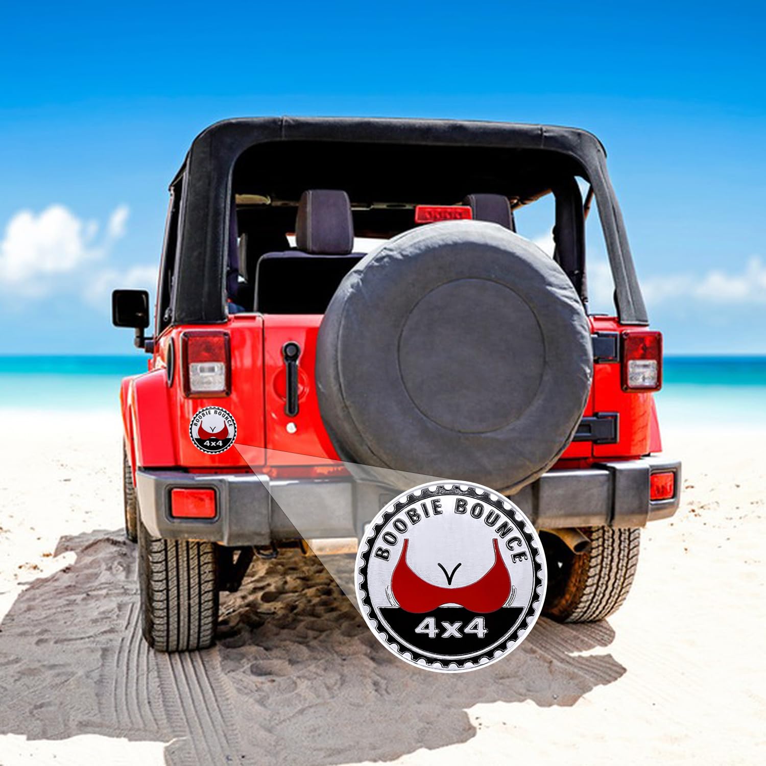 2 Pcs Booble Bounce Badge Rated Car Emblem, 4 X 4 Metal Automotive Badge, 3D Round Metal Car Badges Emblems, Car Badge Decals St