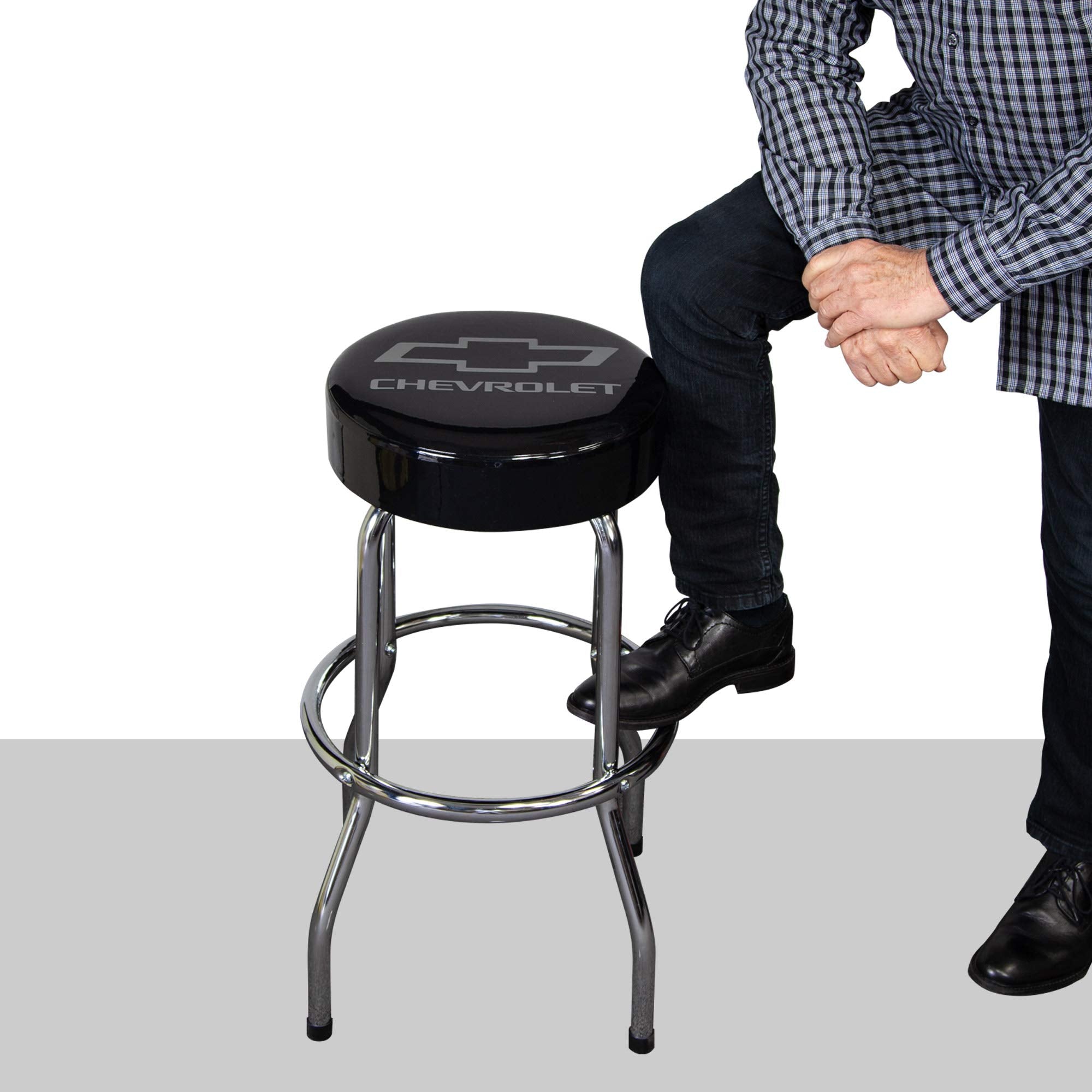 Plasticolor 004790R01 Black/Grey Garage Stool (Chevrolet)