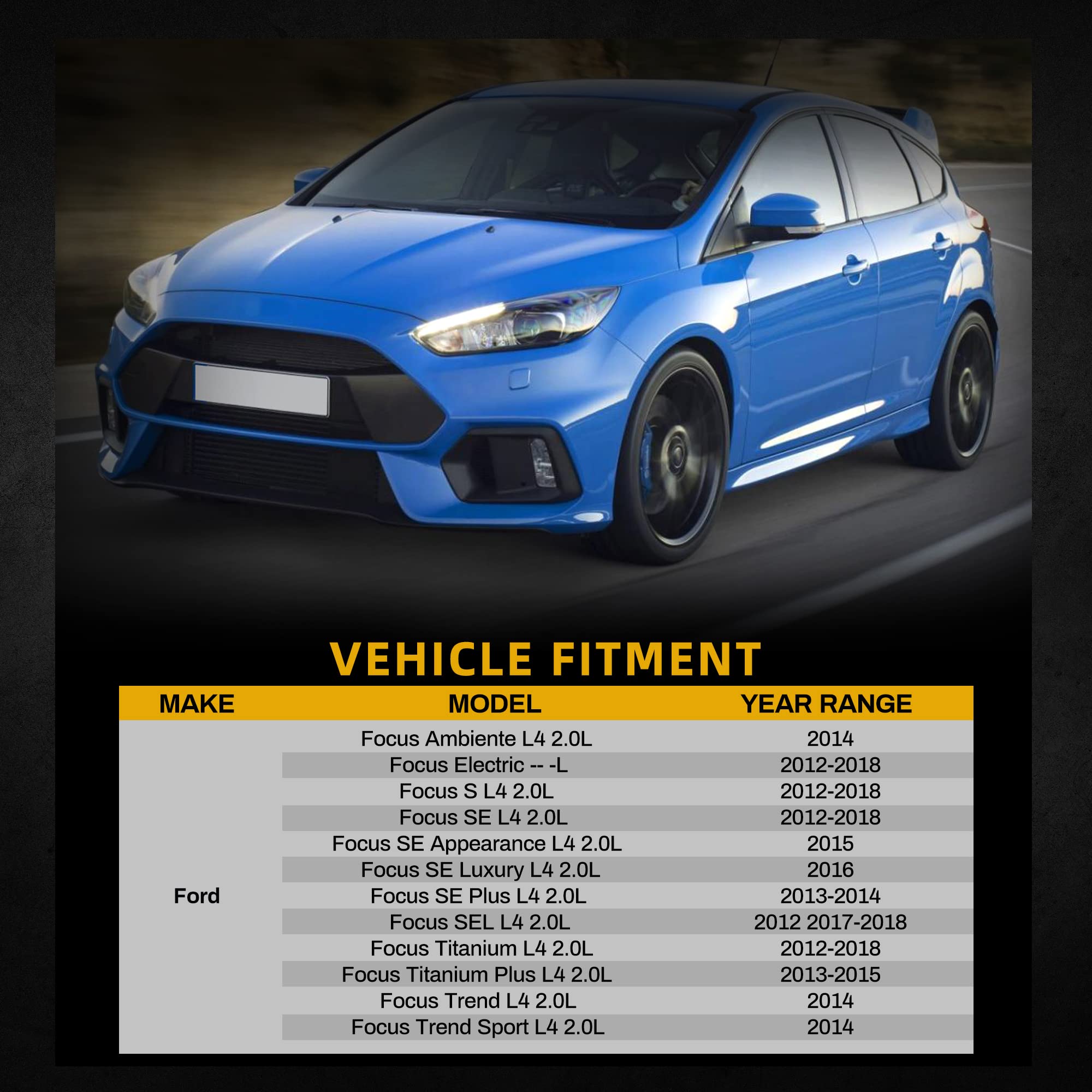 Dwvo Radiator Complete Radiator Compatible With 2012-2018 Ford Focus S Se Sel Titanium Trend Electric L4 2.0L Dwrd1075