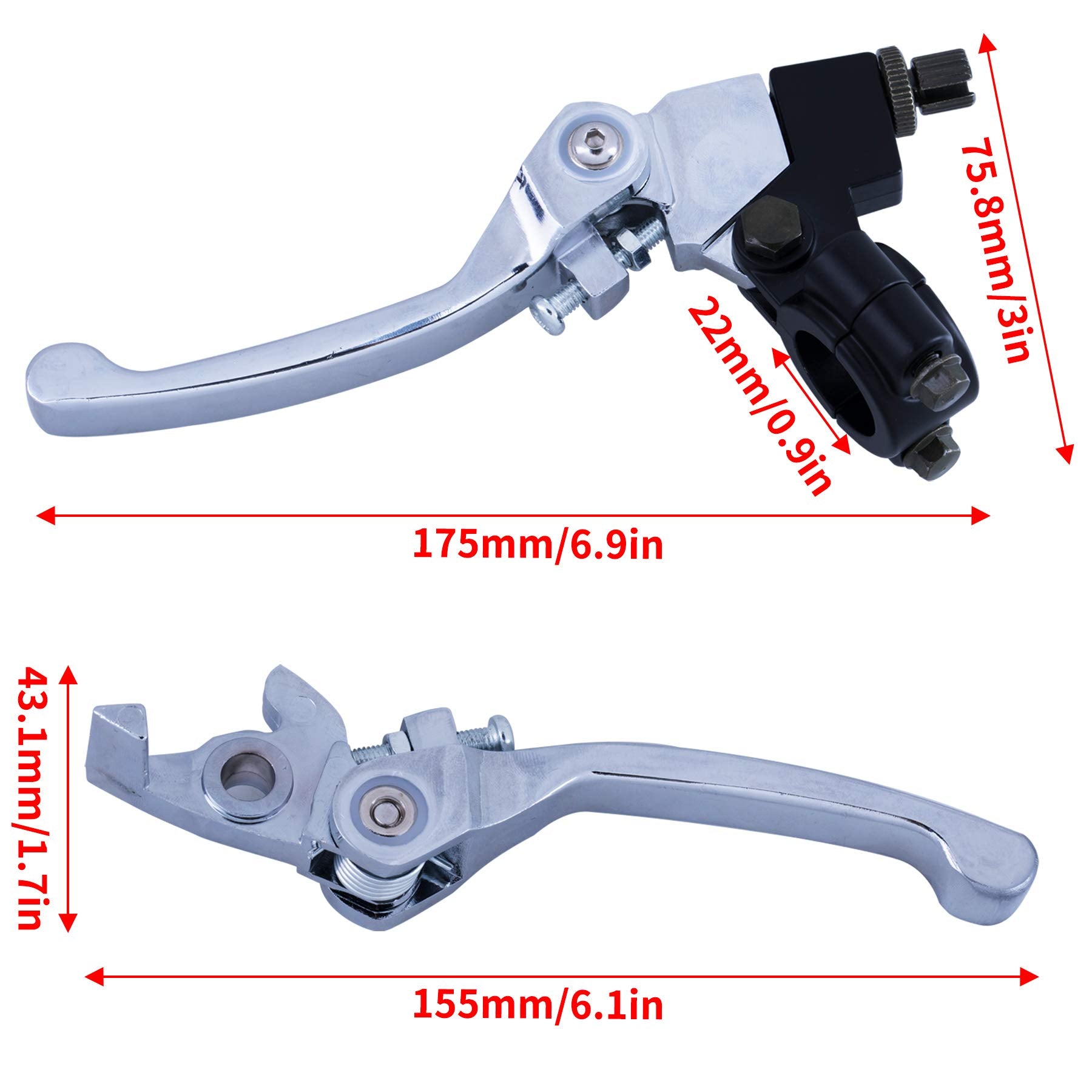 Cncmotok Folding Aluminum Clutch Brake Lever For 22Mm 7/8 Inch Handlebar 110Cc 125Cc 140Cc Ttr 125Cc Ssr Xmotos Apollo 125 Pit Dirt Bike Motorcycle
