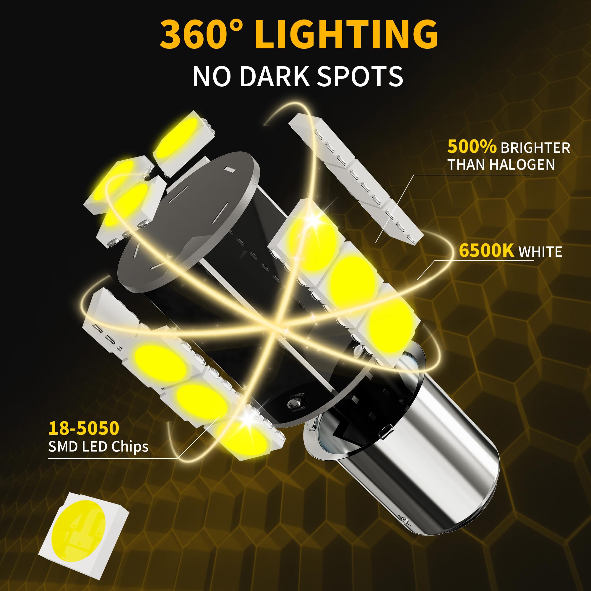 Yorkim 1157 Led Light Bulbs White Super Bright, 1157 2057 2357 7528 Bay15D Led Bulbs For Brake Lights, Backup Reverse Lights, Ta