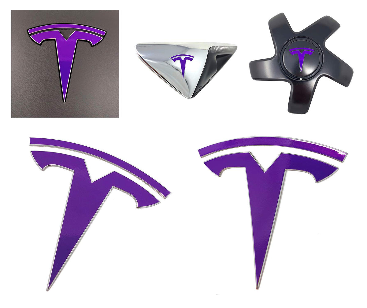 Custom Cut Graphics Logo Decal Wrap For Tesla Model 3 (Gloss Purple)