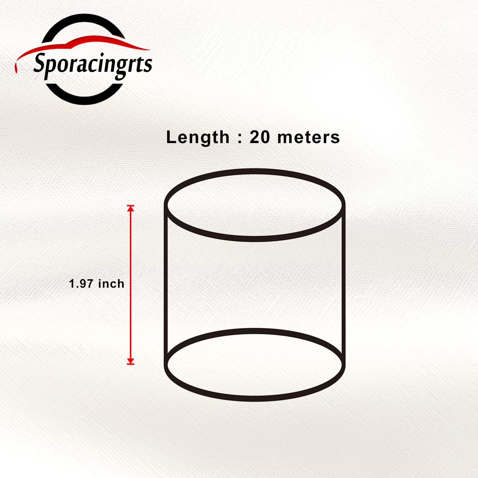 Sporacingrts 2'' X 65.6'(20M) Gold Adhesive Backed Heat Barrier Tape,Glassfiber Heat Shield Reflective Tape Wrap Roll,Compatible