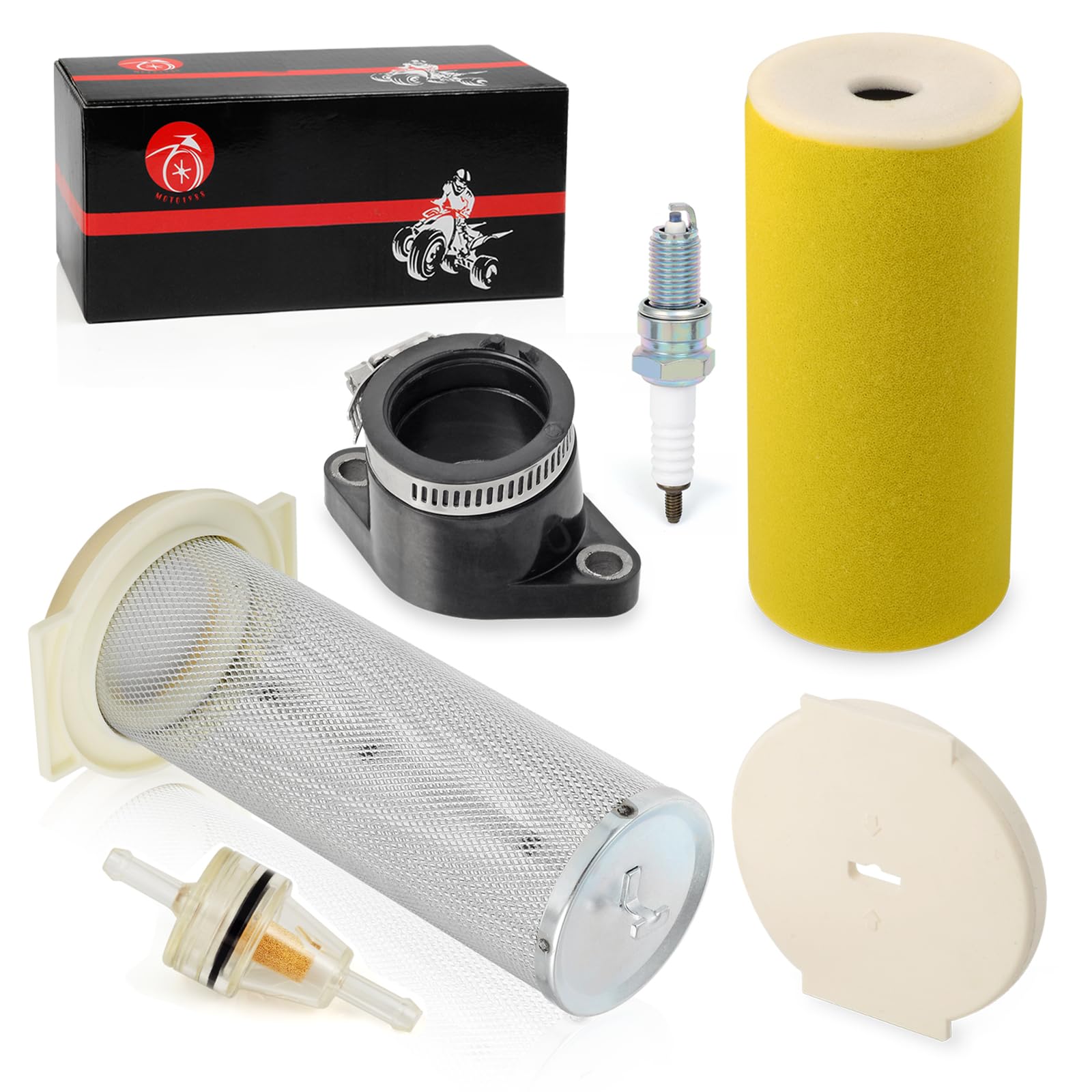 Air Filter Guide End Cap Kit Spark Plug 2000 2001 2002 For Yamaha KODIAK 400 YFM400 5GH-14458-01-00 5GH-14451-00-00