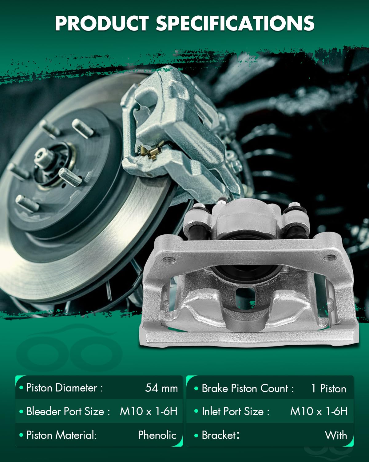 Scitoo Rear Right Brake Caliper With Bracket 18-B4836 Compatible For Chrysler Aspen 2007-2009 For Dodge For Durango 2003-2009 Fo