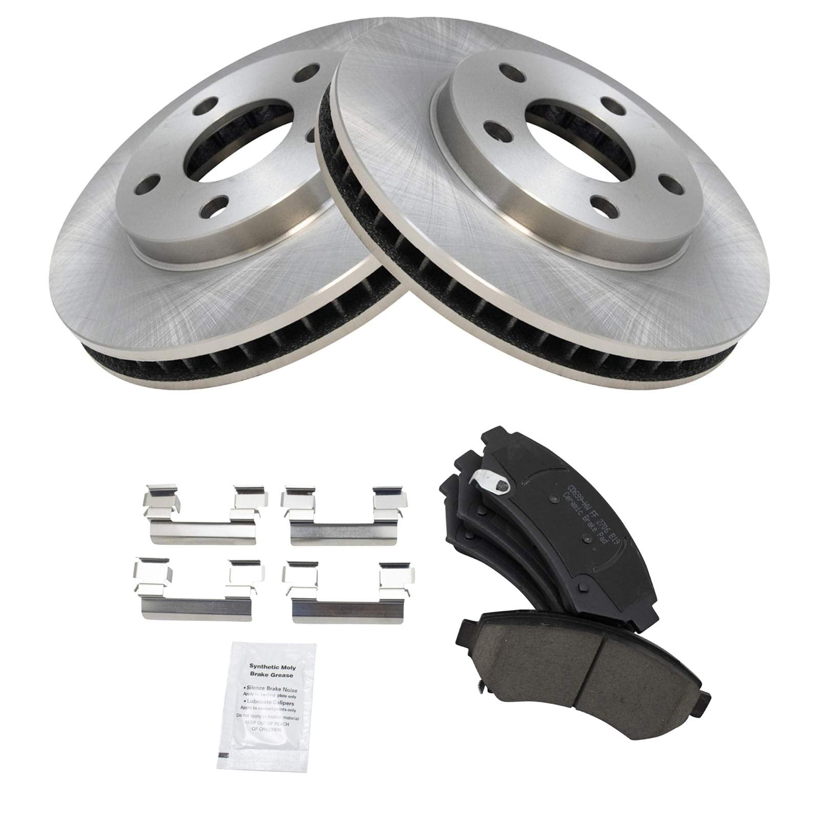 Trq Front Ceramic Brake Pad & Rotor Kit Set Compatible With Buick Chevy Olds Pontiac