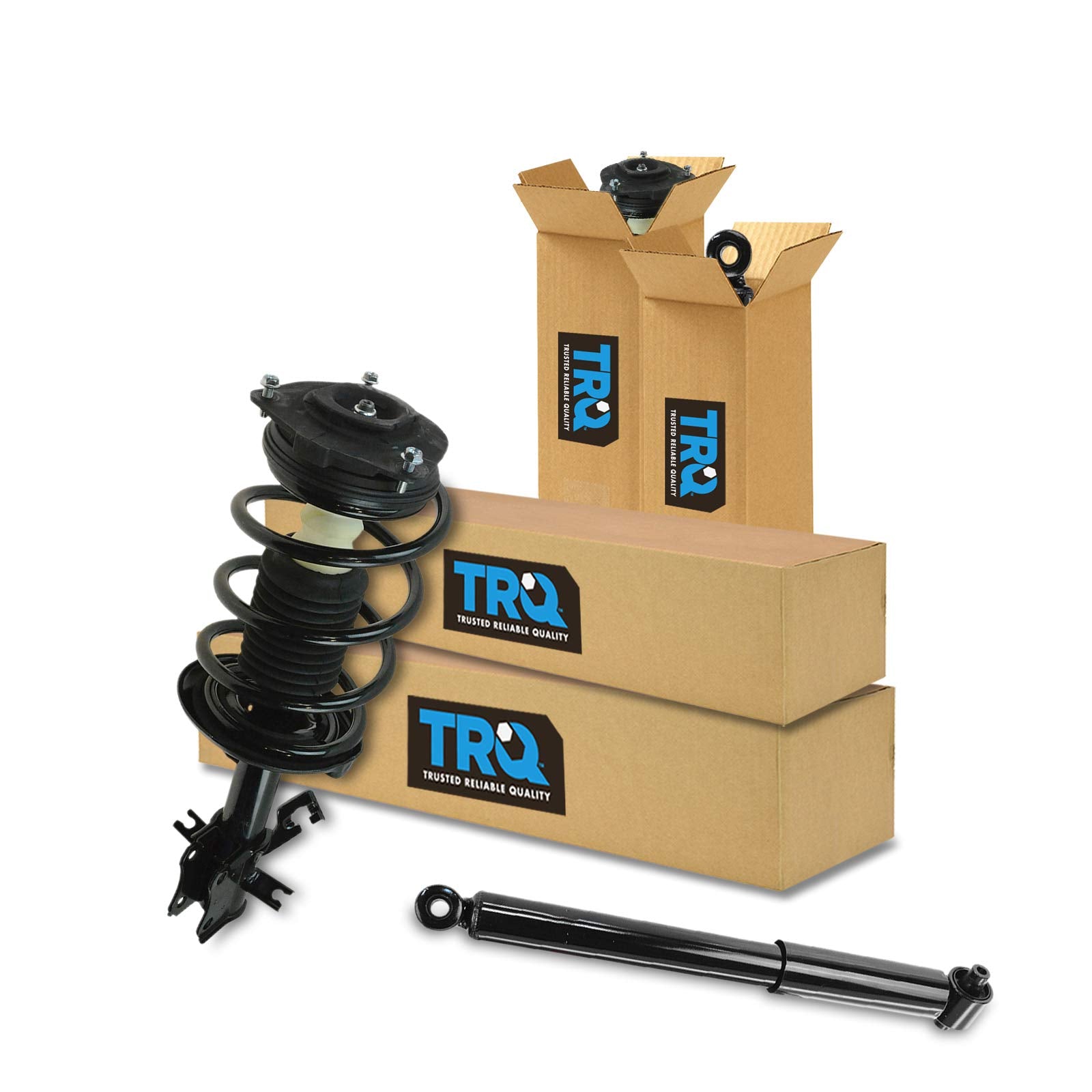 Trq Front And Rear Complete Strut Assembly & Shock Absorber Kit Complete Strut & Coil Spring Assembly Compatible With 2007-2012 