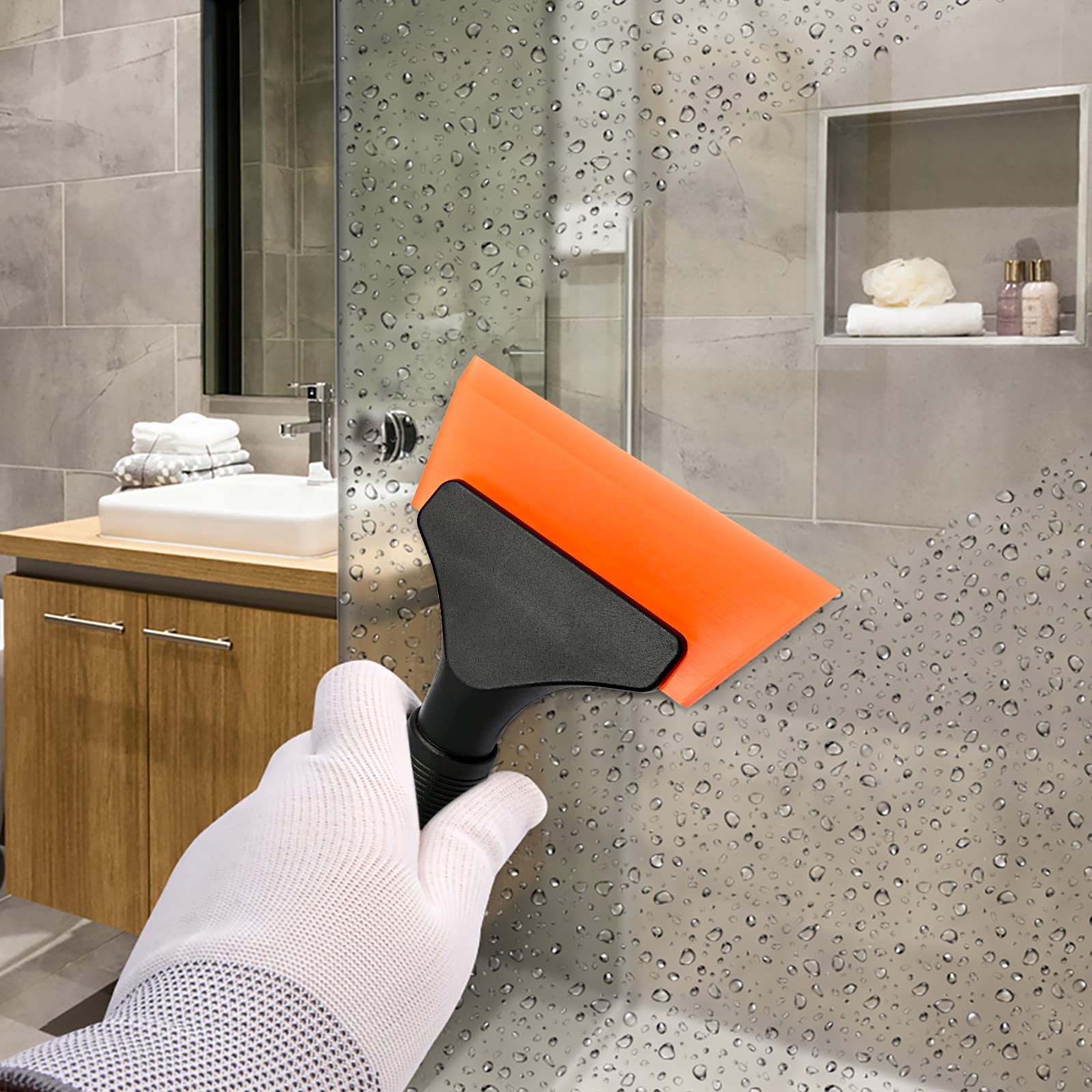 Ehdis Small Squeegee 5 Inch Rubber Window Tint Squeegee For Car, Glass, Mirror, Shower, Auto,Windows -Blue (Orange)
