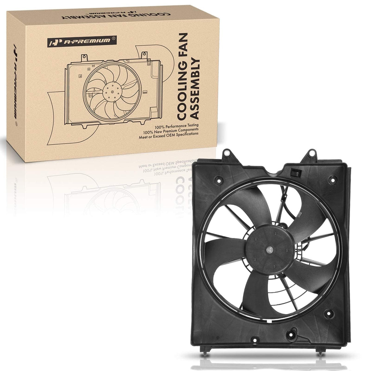A-Premium Left Engine Radiator Cooling Fan Assembly Compatible with Select Honda Models - Odyssey 2011-2017, V6 3.5L - Replace# 