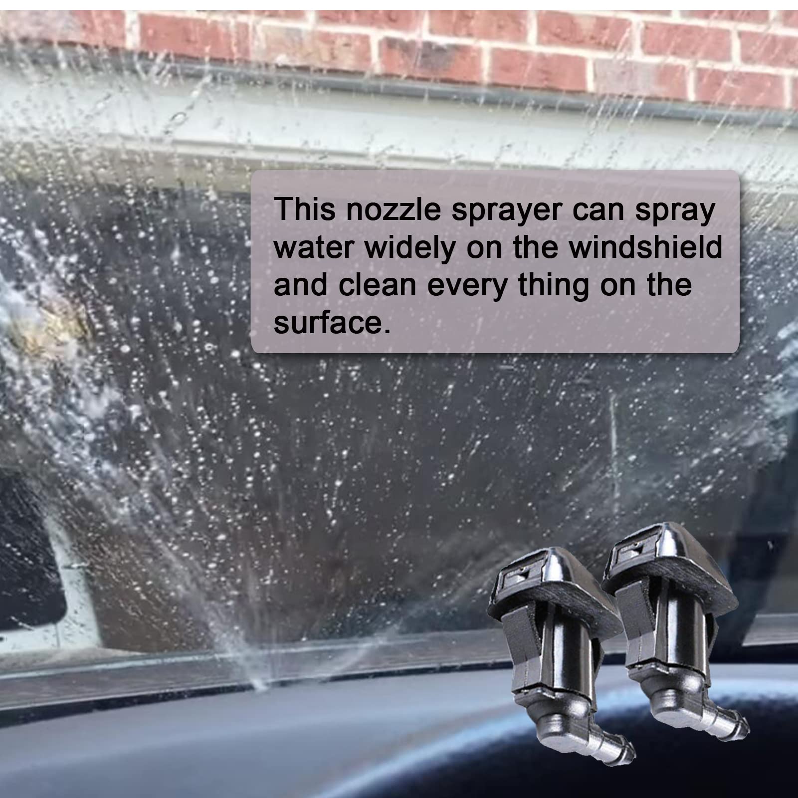 Front Windshield Washer Nozzles Kit For 04-10 Toyota Sienna 05-12 Toyota Corolla 04-08 Toyota Solara 00-05 Toyota Tundra Replaces Oem # 85381-Ae020 Windshield Wiper Washer Nozzle Spray Jet