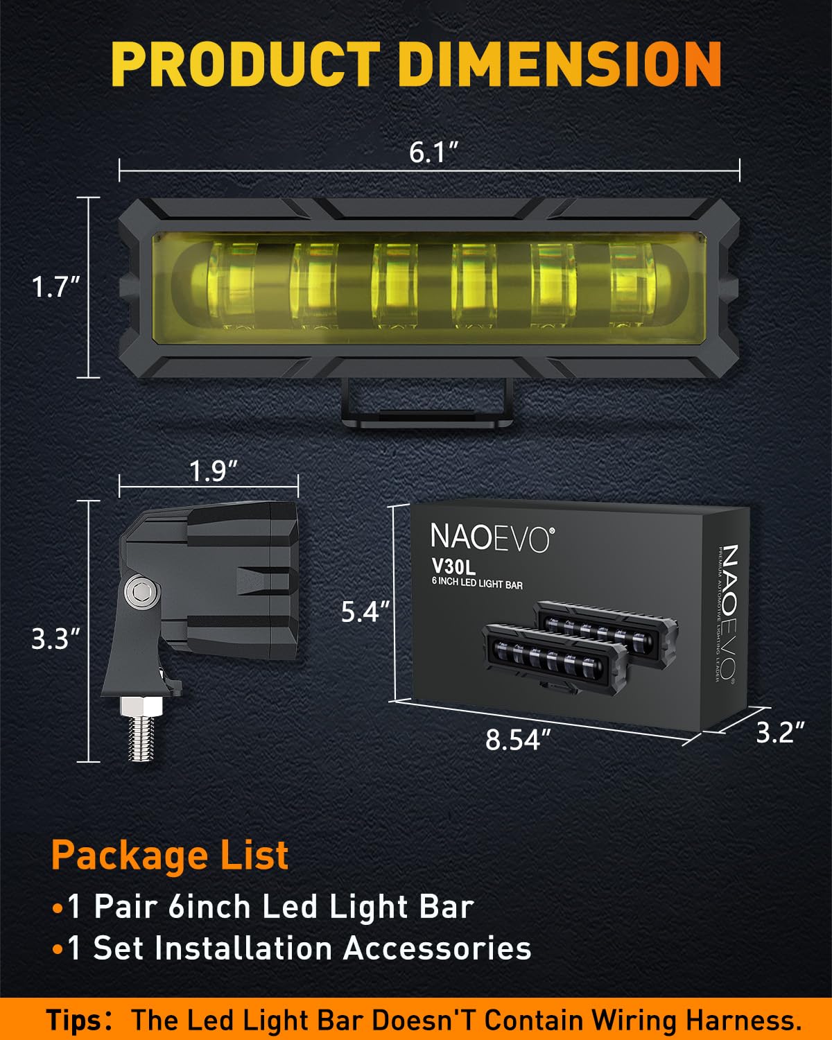 Naoevo 6 Inch Led Light Bar, 50W 2000Lm Lens Spot Lights, Led Fog Lights - Led Offroad Lights For Trucks/Cars/Boat/Atv/Utv, 2 Pc