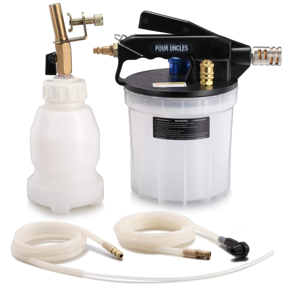 Four Uncles 2L Vacuum Brake Bleeder Air Brake Bleeder Kit With 2L Brake Fluid Extractor And 1L Refilling Bottle