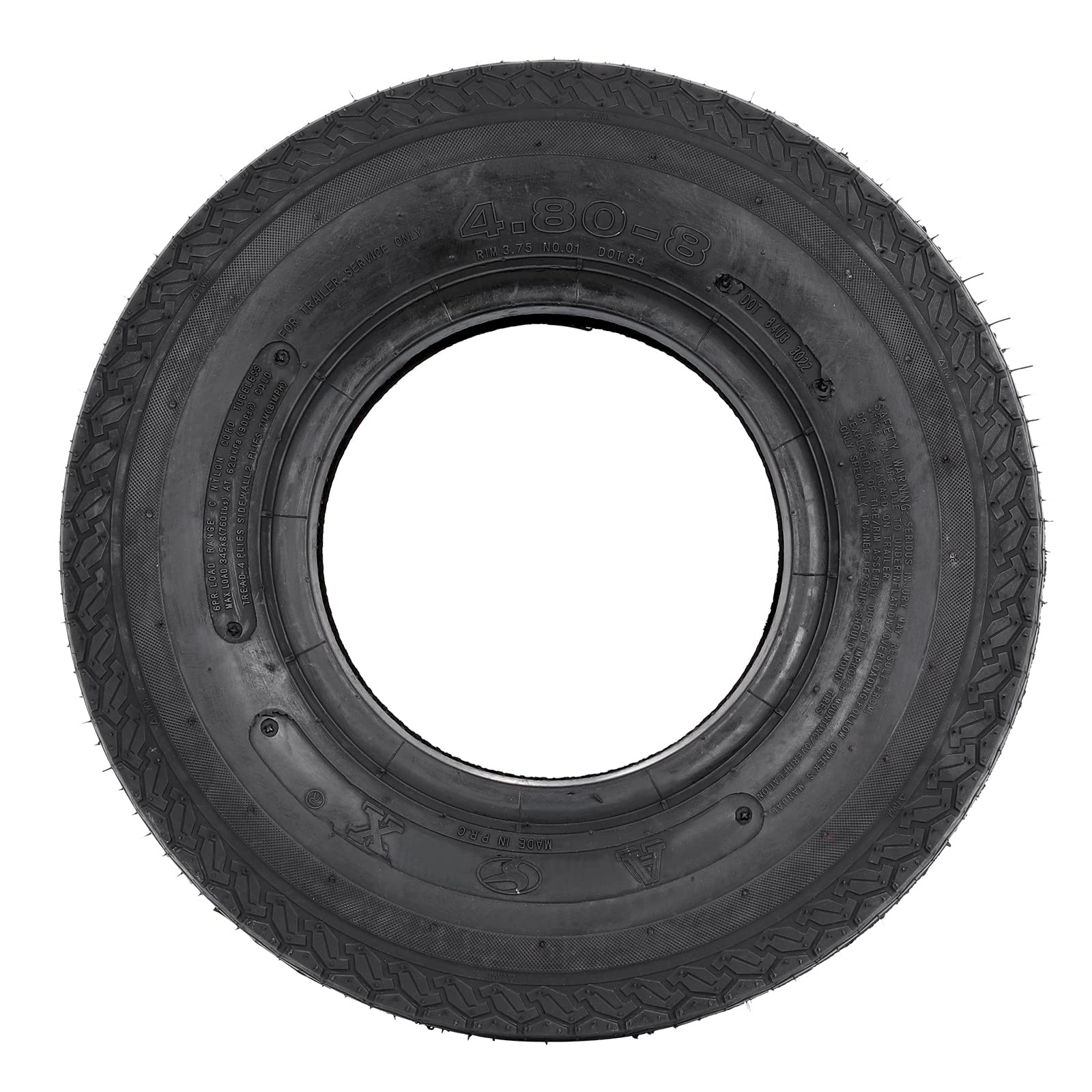 Set Of 2 Hykolity Highway Boat Utility Trailer Tire 4.80-8 4.8-8 480-8, Lrc 6Pr, Load Range C
