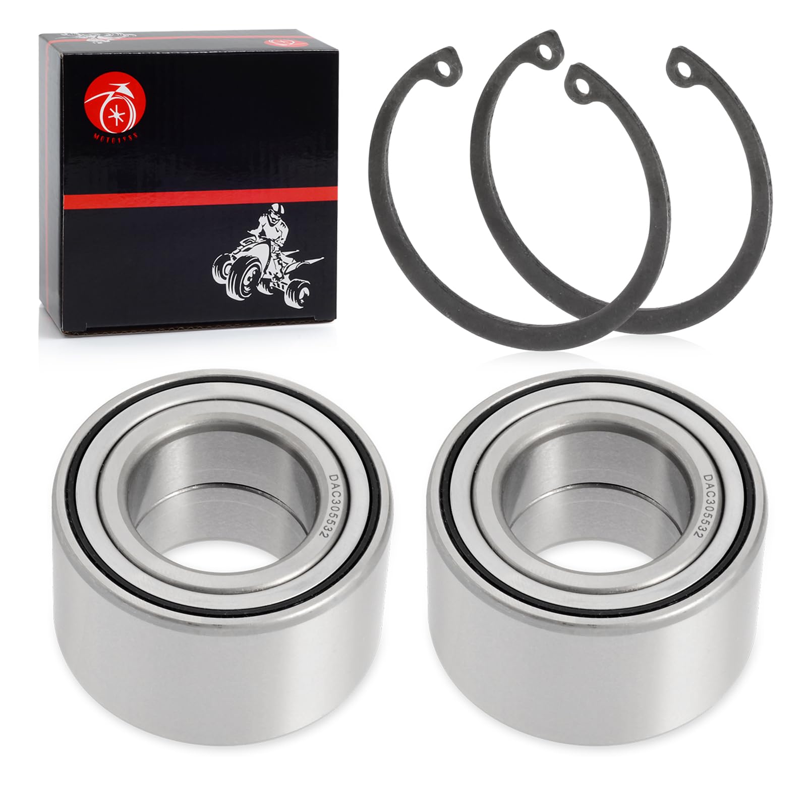 2pcs Heavy Duty Wheel Bearing + CIRCLIP Compatible with Arctic Cat ATV 250 300 350 366 400 425 450 500 650 700 1000 2005-2017 14