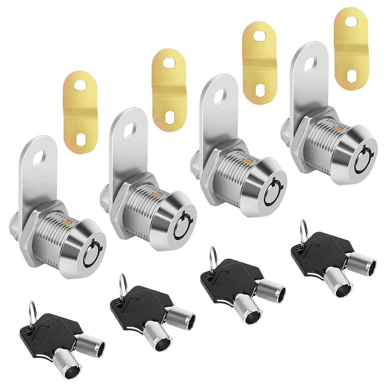 Sartatue Cam Locks Keyed Alike 5/8 RV Storage Lock 4PCS RV Compartment, Camper, Trailer, Vending Machine Replacement Set with 8 