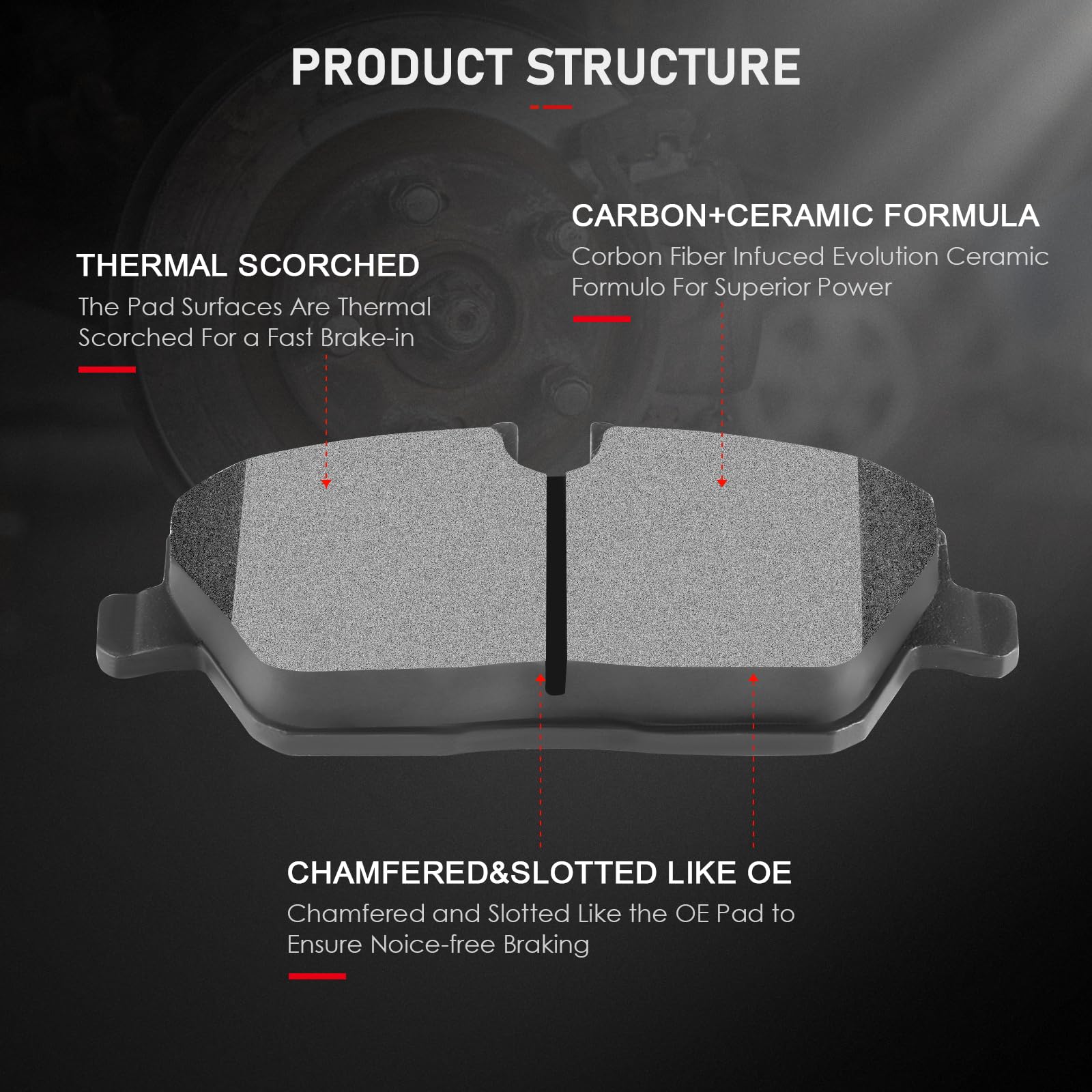 Cciyu D1308 D1309 Front Rear Ceramic Brake Pads Kits 8Pcs Fit For 2007-2016 For Mini Cooper