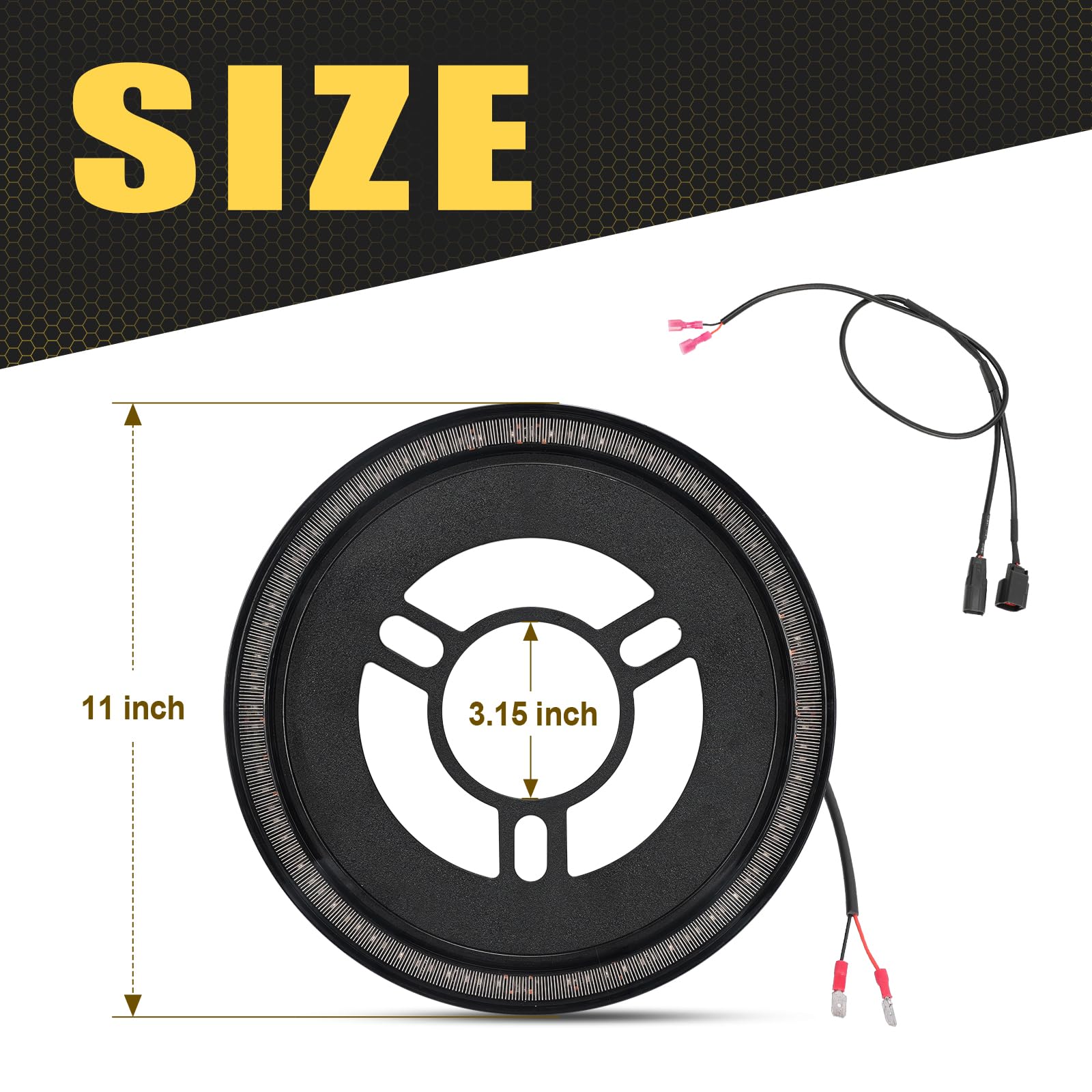 Bordan Spare Tire Third Brake Light For Wrangler Jk Jku Plug & Play, 3Rd Brake Light Led Ring Wheel Light Compatible With Jeep W